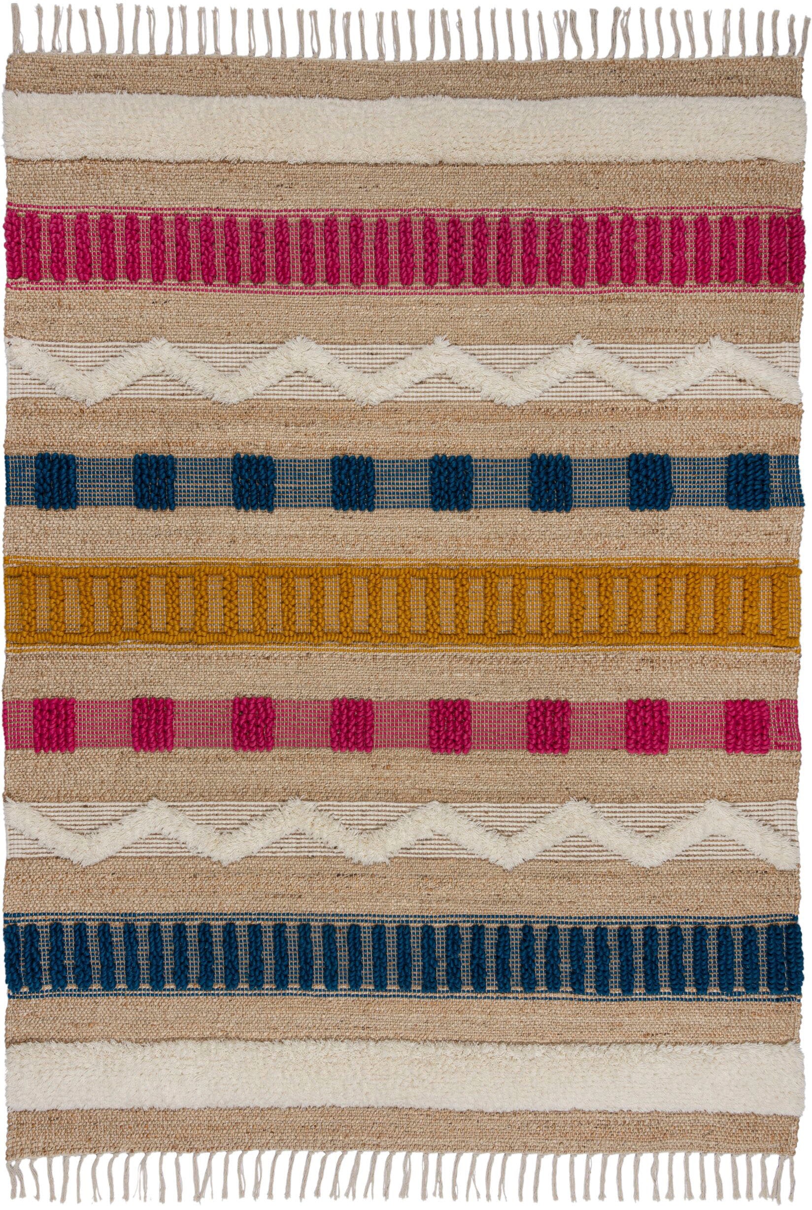 | aus Teppich »Medina«, Jute Boho-Look, & Naturfasern rechteckig, FLAIR RUGS BAUR Wolle wie