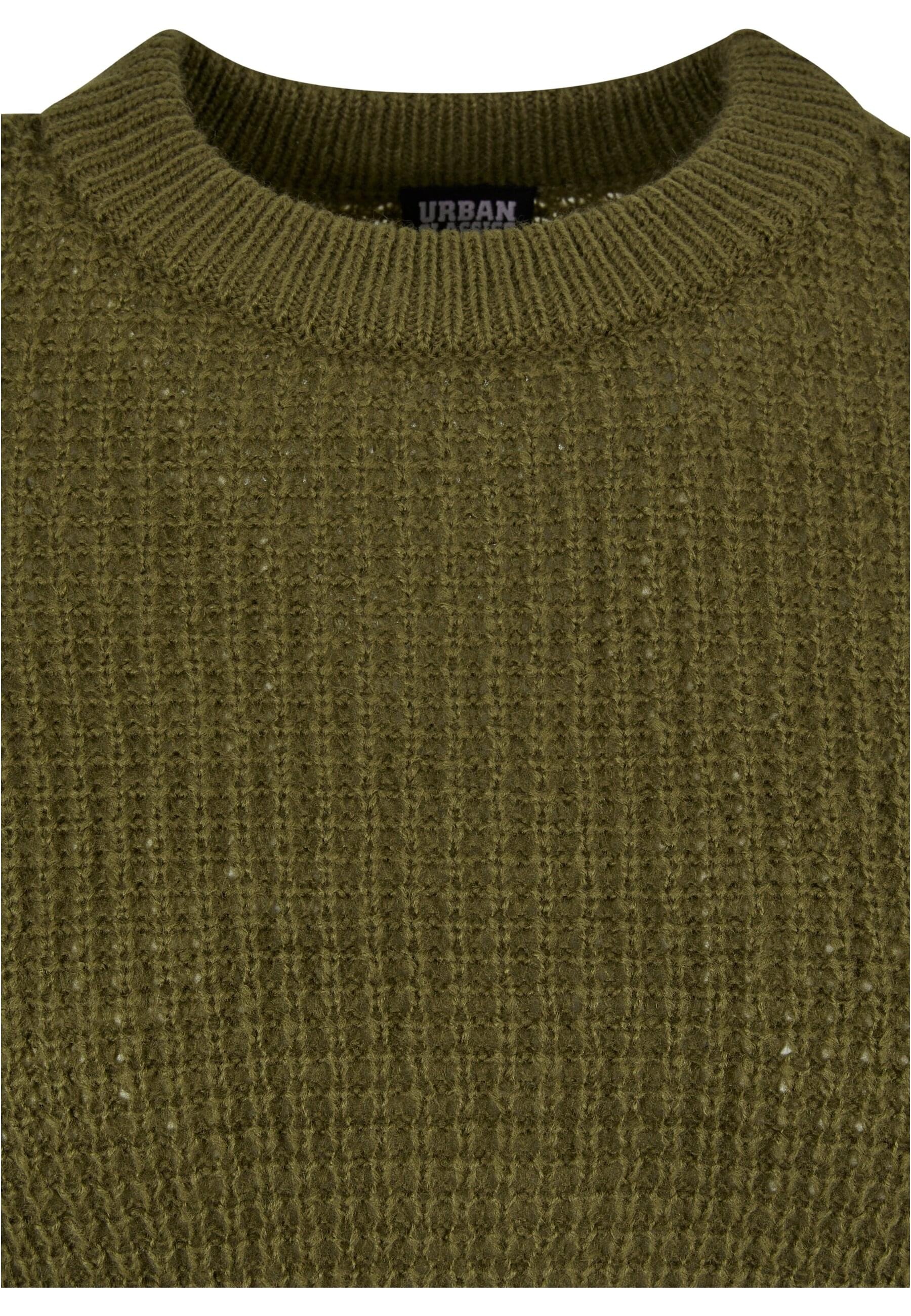 URBAN CLASSICS Rundhalspullover »Urban Classics Damen Ladies Short Waffle Sweater«, (1 tlg.)