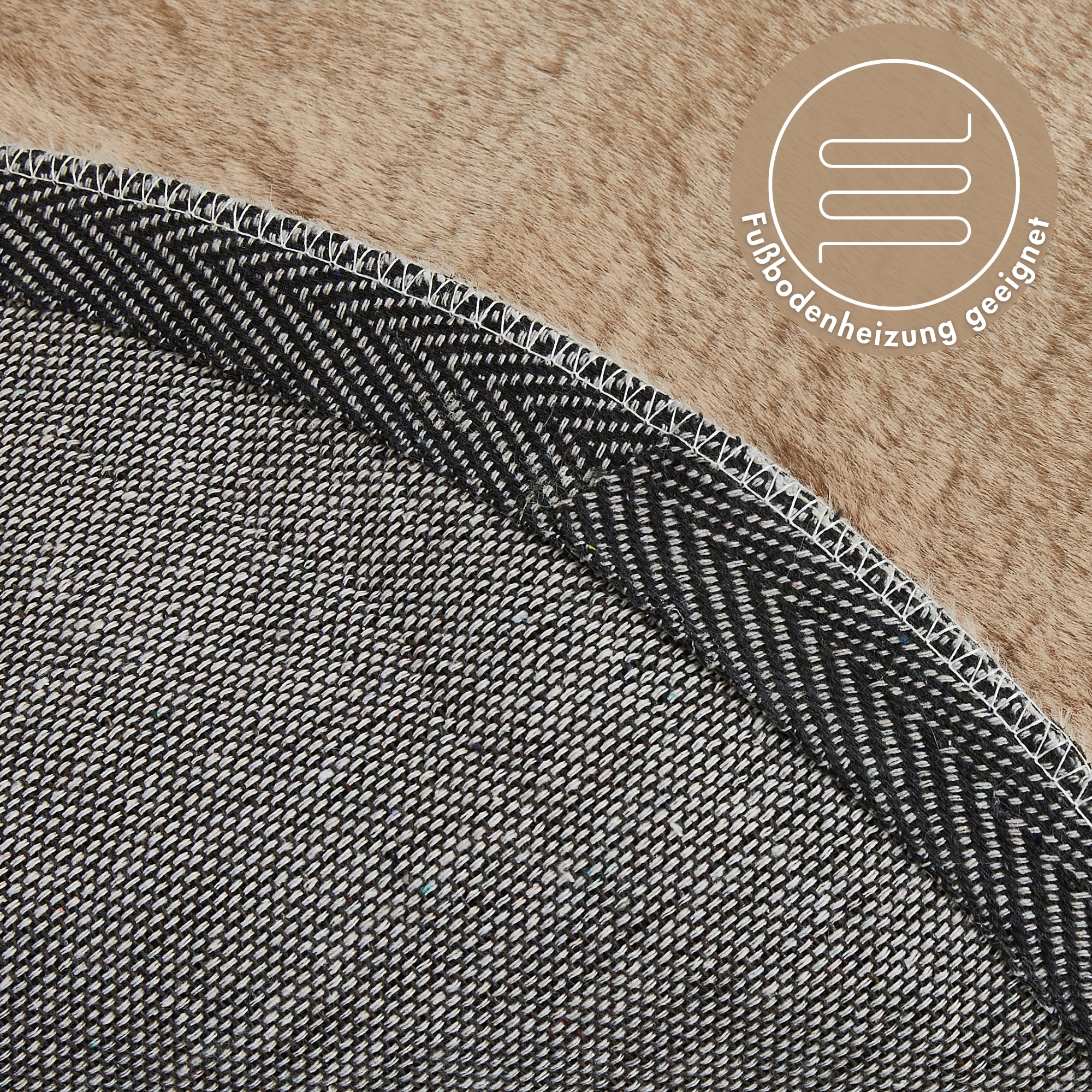 LUXOR living Fellteppich »Novara«, rund, 30 mm Höhe, Kunstfell, Kaninchenfell-Haptik, besonders weicher Hochflor