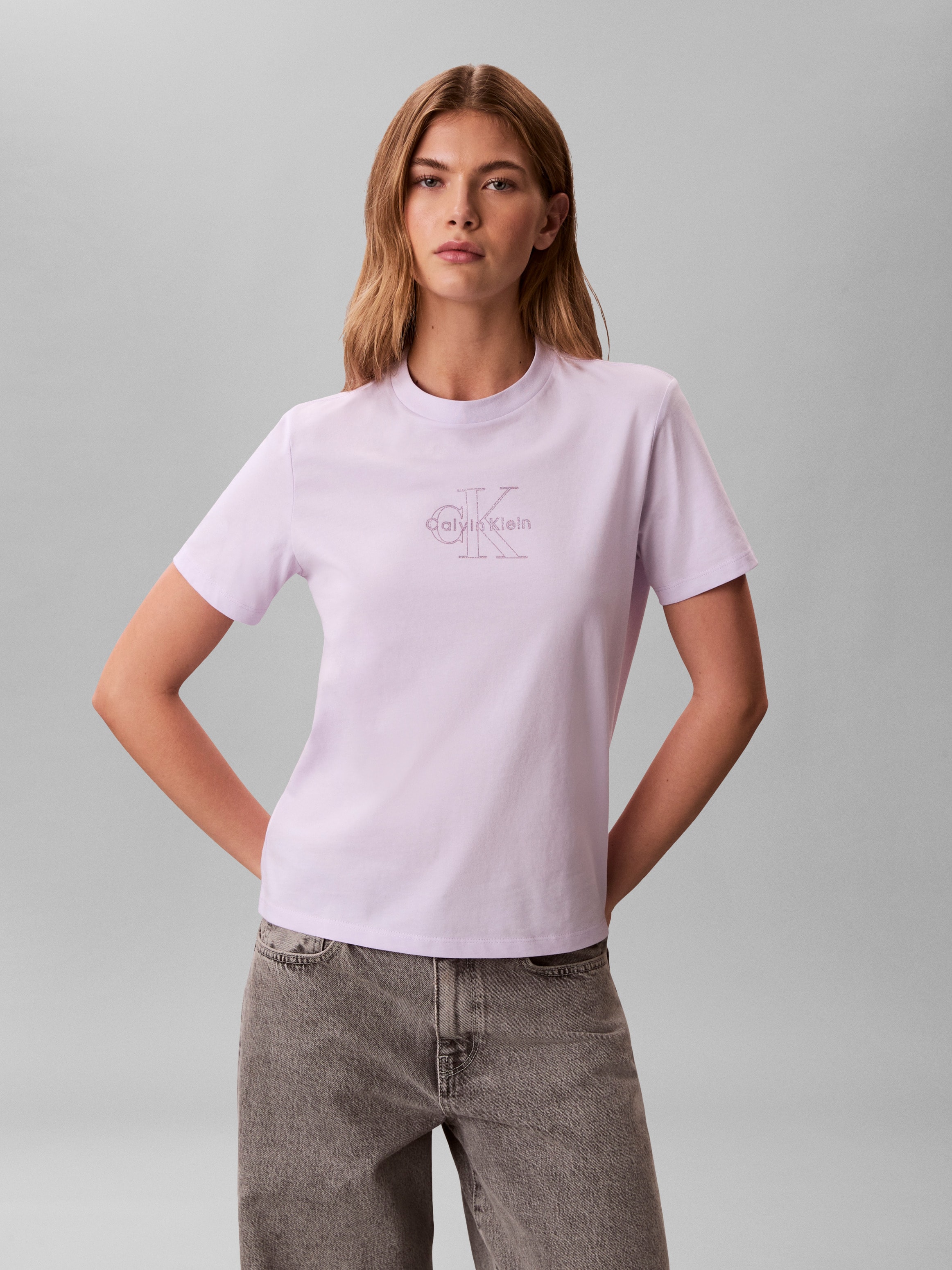 Calvin Klein Jeans T-Shirt "CLASIC MONOLOGO TEE" Regular fit mit Rundhalsau günstig online kaufen