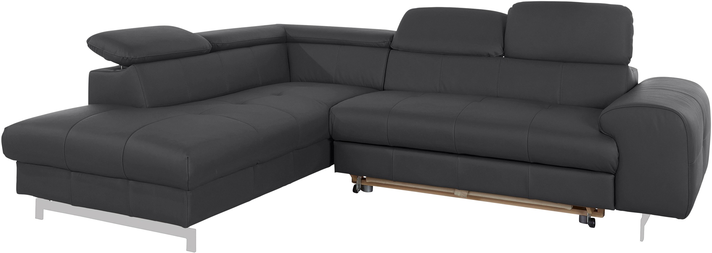 COTTA Ecksofa »Chef L-Form«, mit Kopfteilverstellung, edle Metallkufen, wahlweise mit Bettfunktion