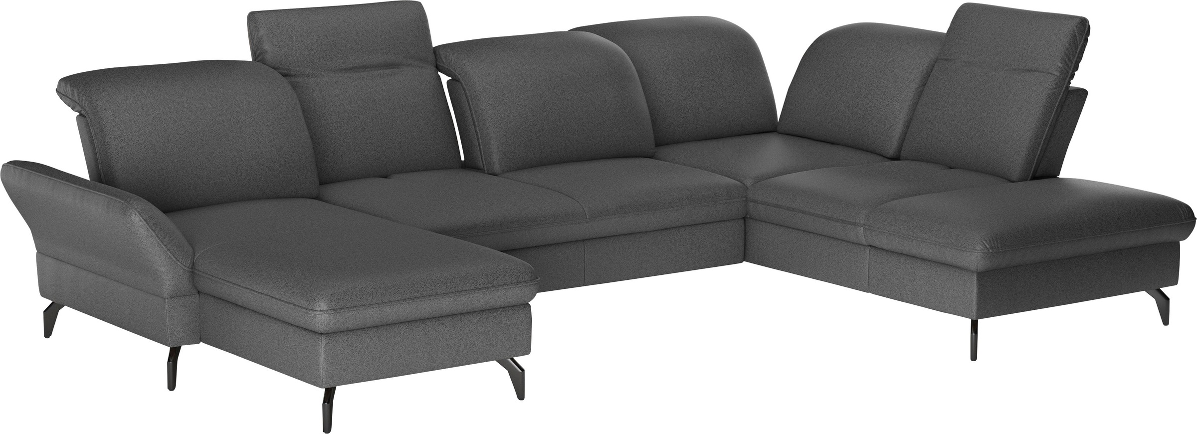 sit&more Wohnlandschaft »Leandro U-Form«, Wahlweise mit Bett-, Kopfteil - und Armlehnfunktion, sowie Bettkasten