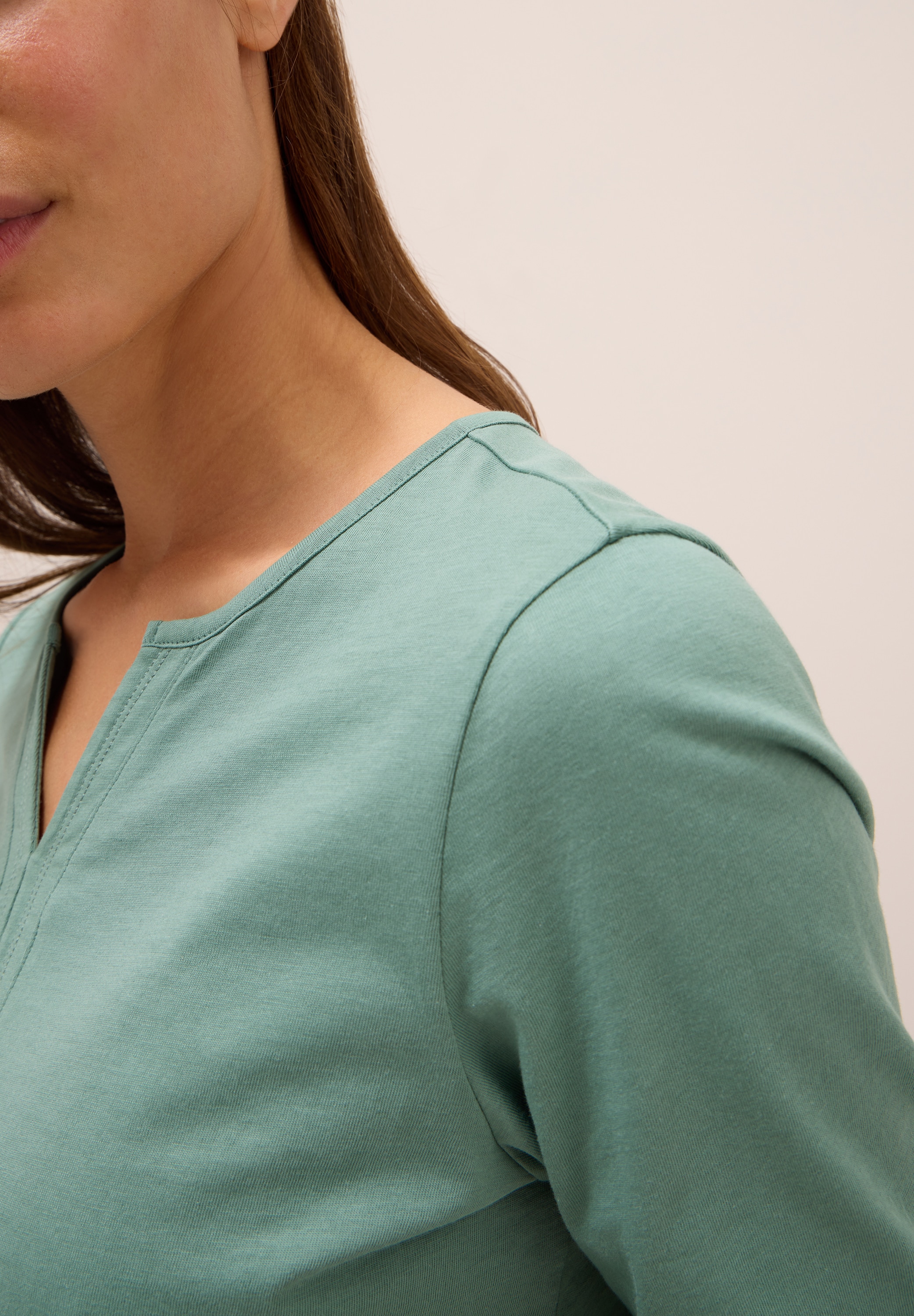 Cecil Tunikashirt, Split Neck, unifarben