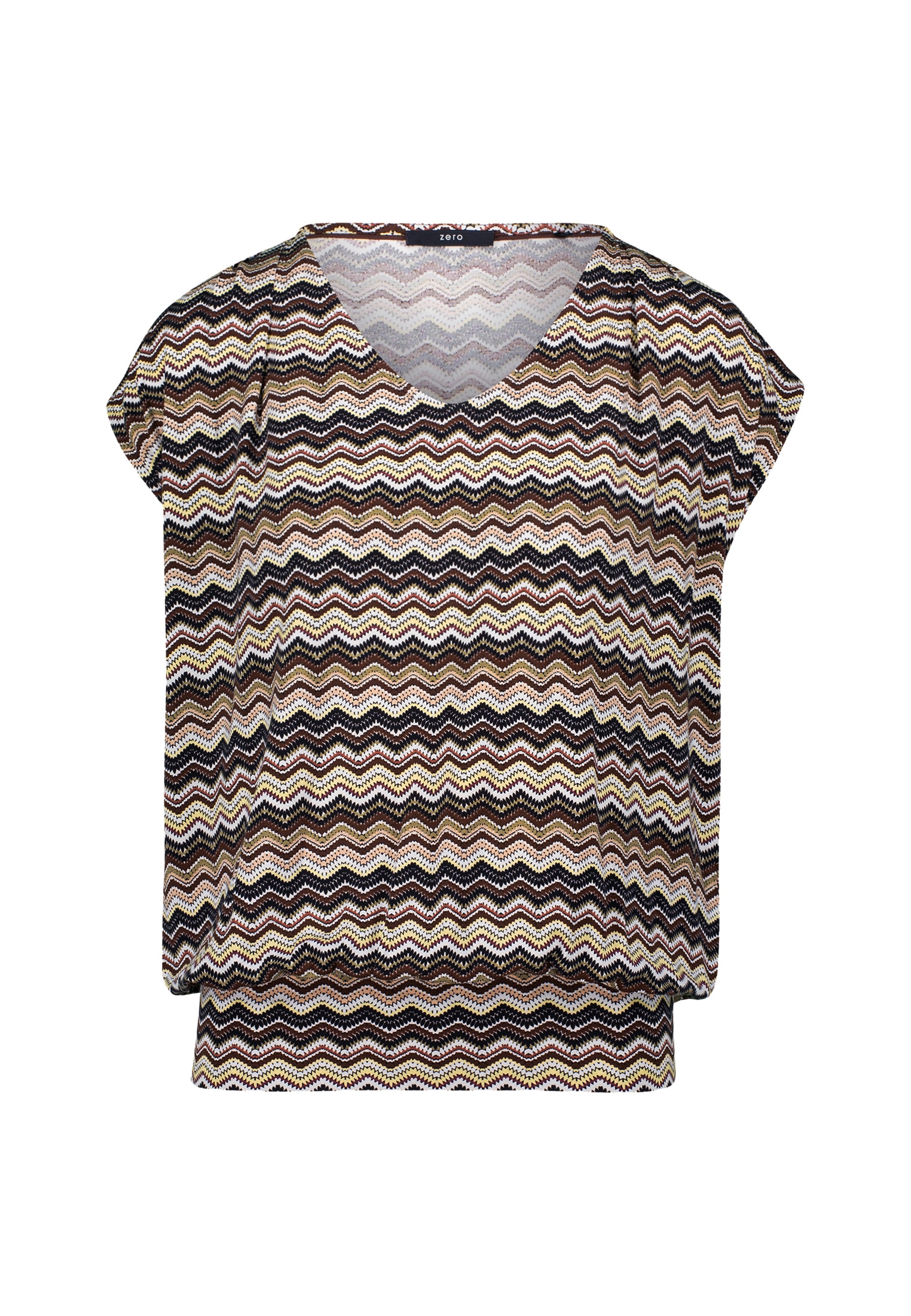 Zero Kurzarmshirt »zero Shirt mit Zickzackmuster«, (1 tlg.), Plain/ohne Details