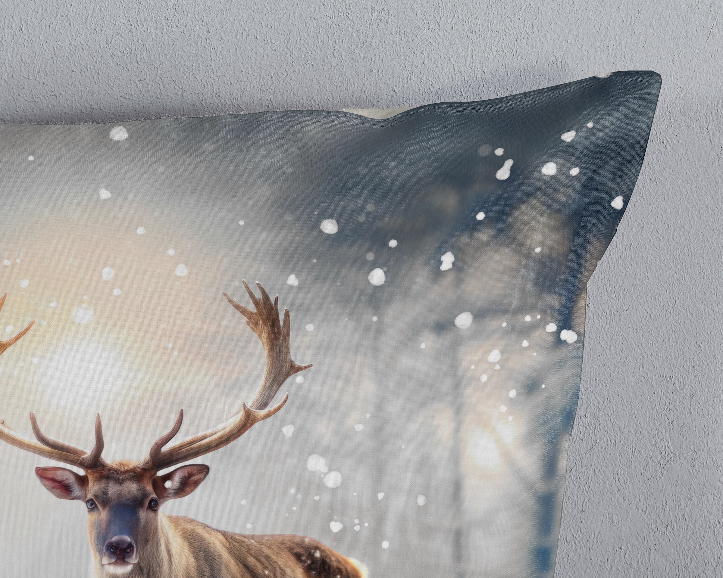 PURE luxury collection Wendebettwäsche »Jeppe« 2 Stk. tlg. Mikrofaser, Pflegeleicht, Reißverschluss, Wendeoptik, winter rothirsch