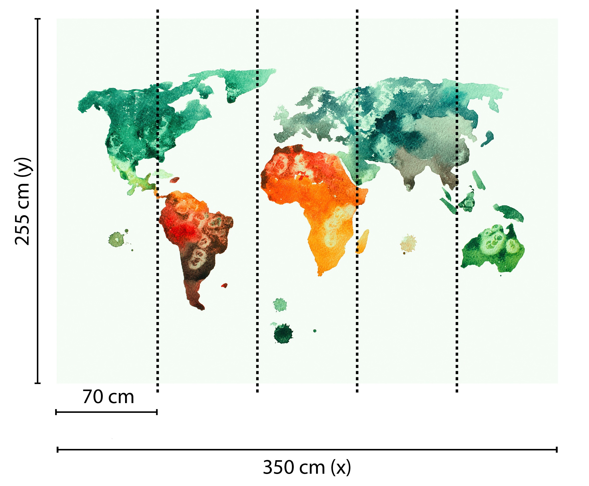 Thumbnail - living walls Fototapete "Designwalls Colourful World 3" glatt Vlies, Wand, Schräge, Decke
