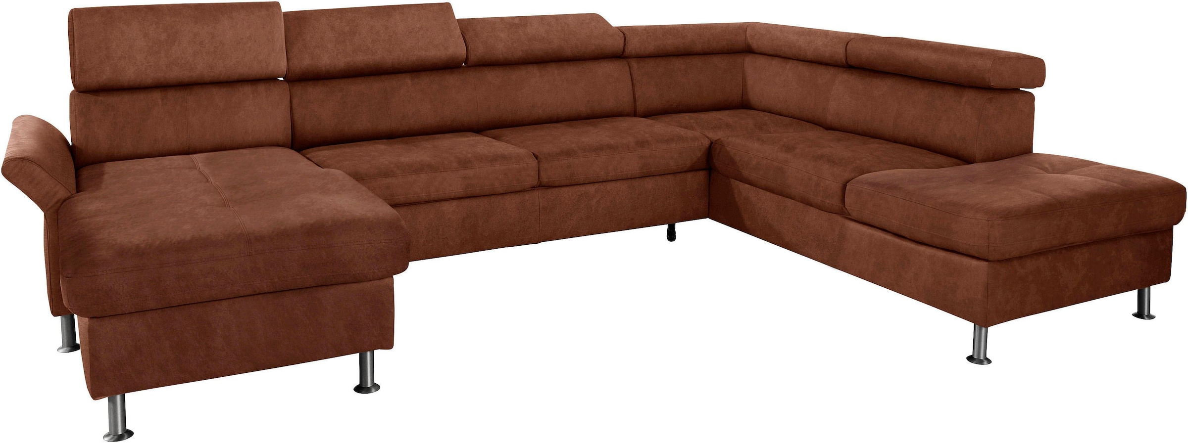 exxpo - sofa fashion Wohnlandschaft »Maretto, bequem und komfortabel, aufwendige Sitzsteppung, U-Form«, inkl. Kopfteilverstellung für mehr Sitzkomfort, wahlweise Bettfunktion