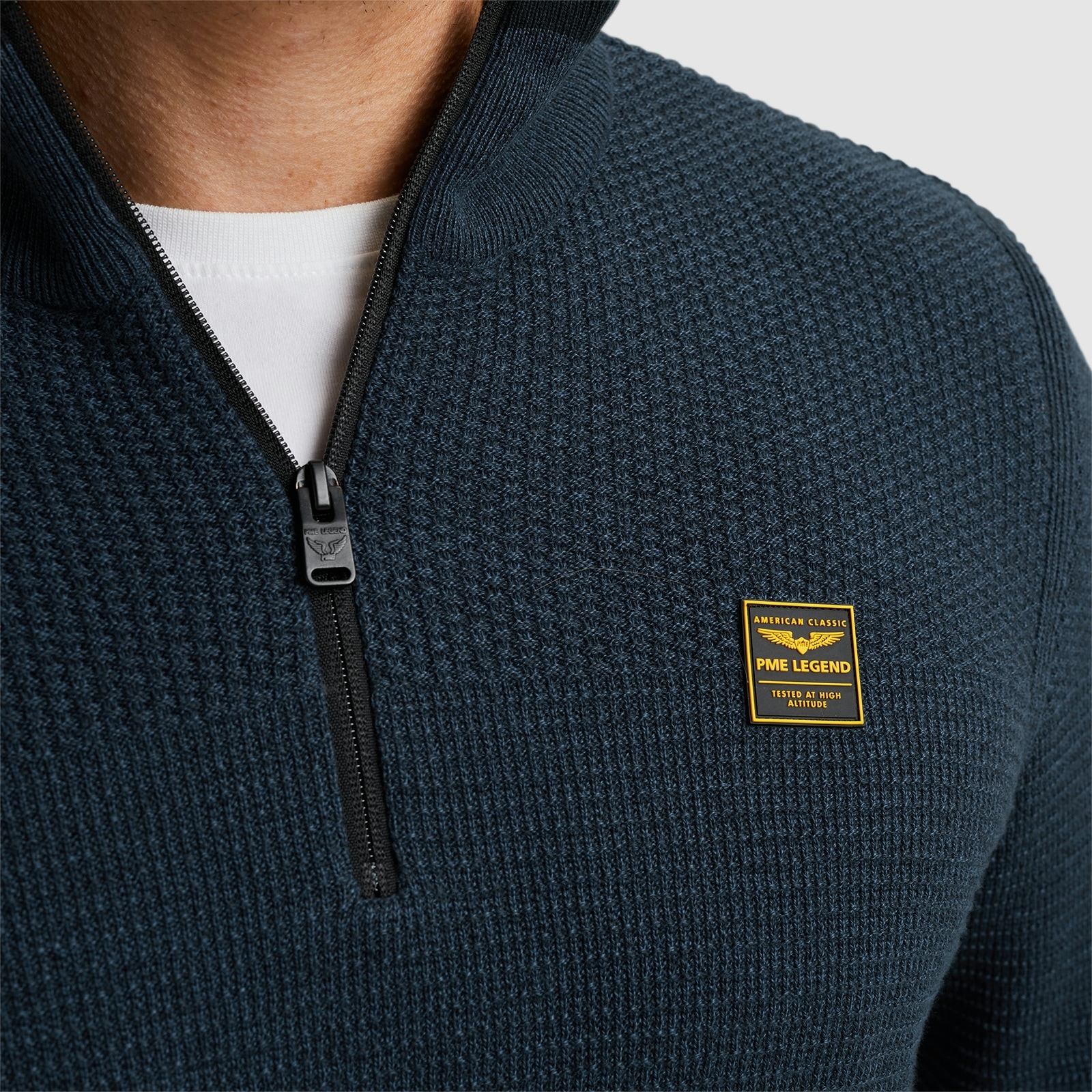 PME LEGEND Troyer »Half zip collar cotton mouline«, mit Logostickerei