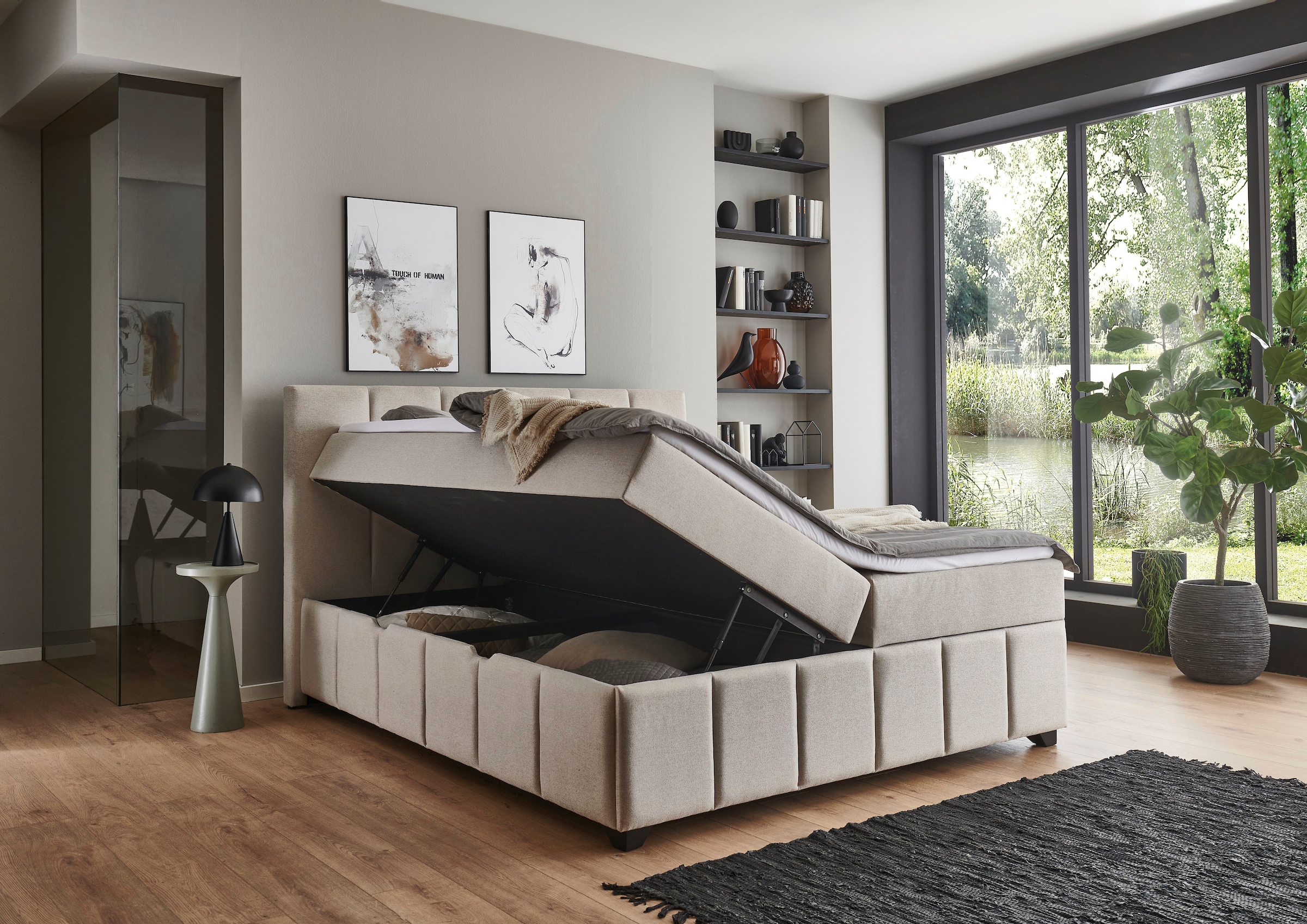 INOSIGN Boxbett »Bellah inkl. Bettkasten, erhältlich in der Breite 180x200cm«, inkl. PU-Schaum-Topper