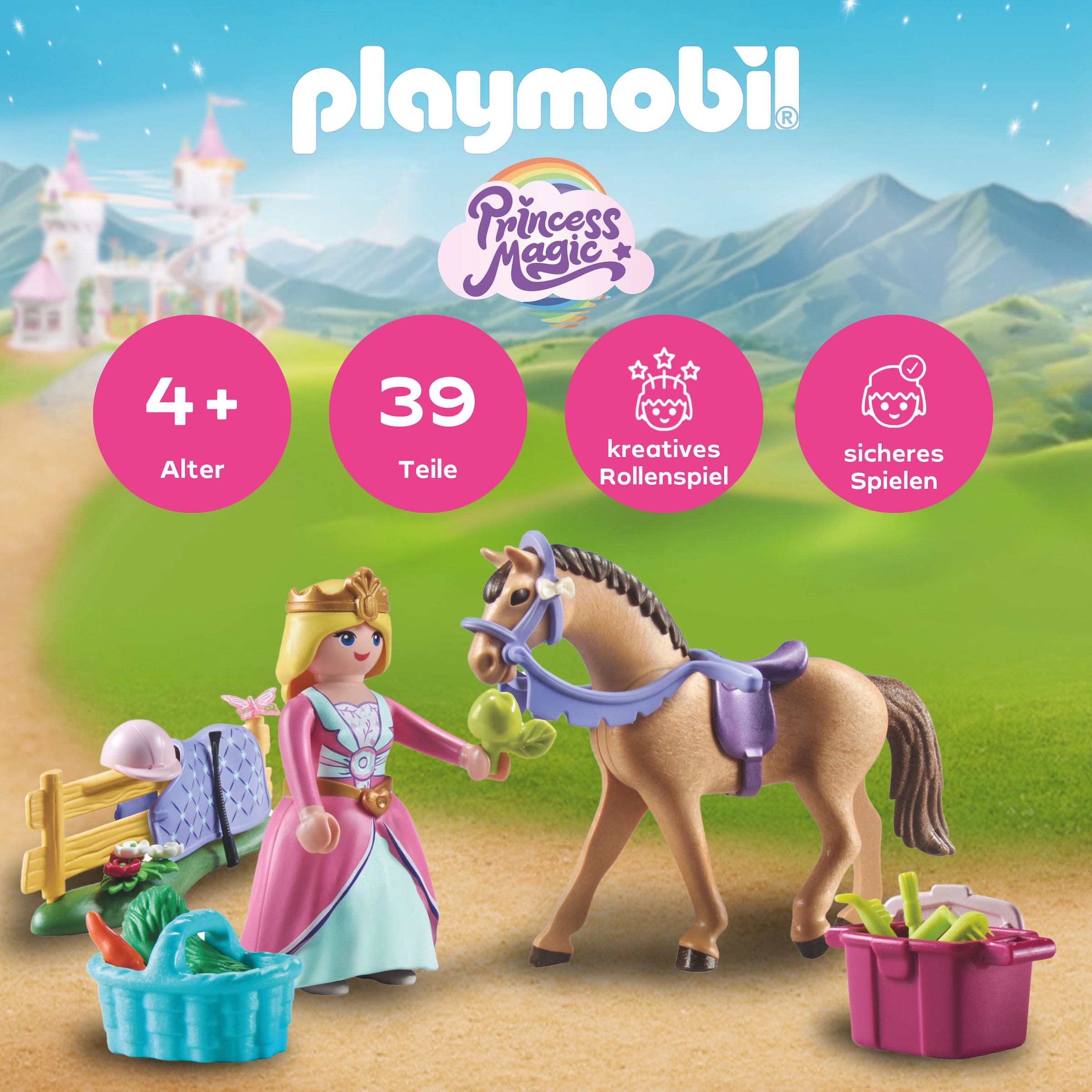 Playmobil® Konstruktions-Spielset »Prinzessin mit Pferd (71801), Playmobil Princess Magic«, (39 St.), Made in Europe
