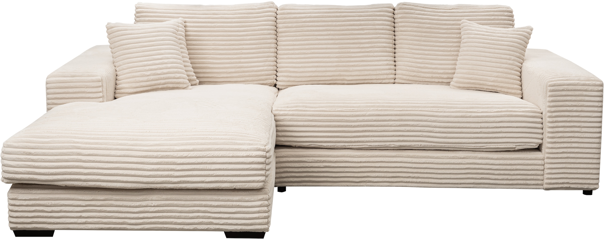WERK2 Ecksofa »Eden modern und zeitlos, geschmackvolles Sofa, Breite 286cm, L-Form«, Design Ecksofa in Cord mit besonders weichem Sitzkomfort
