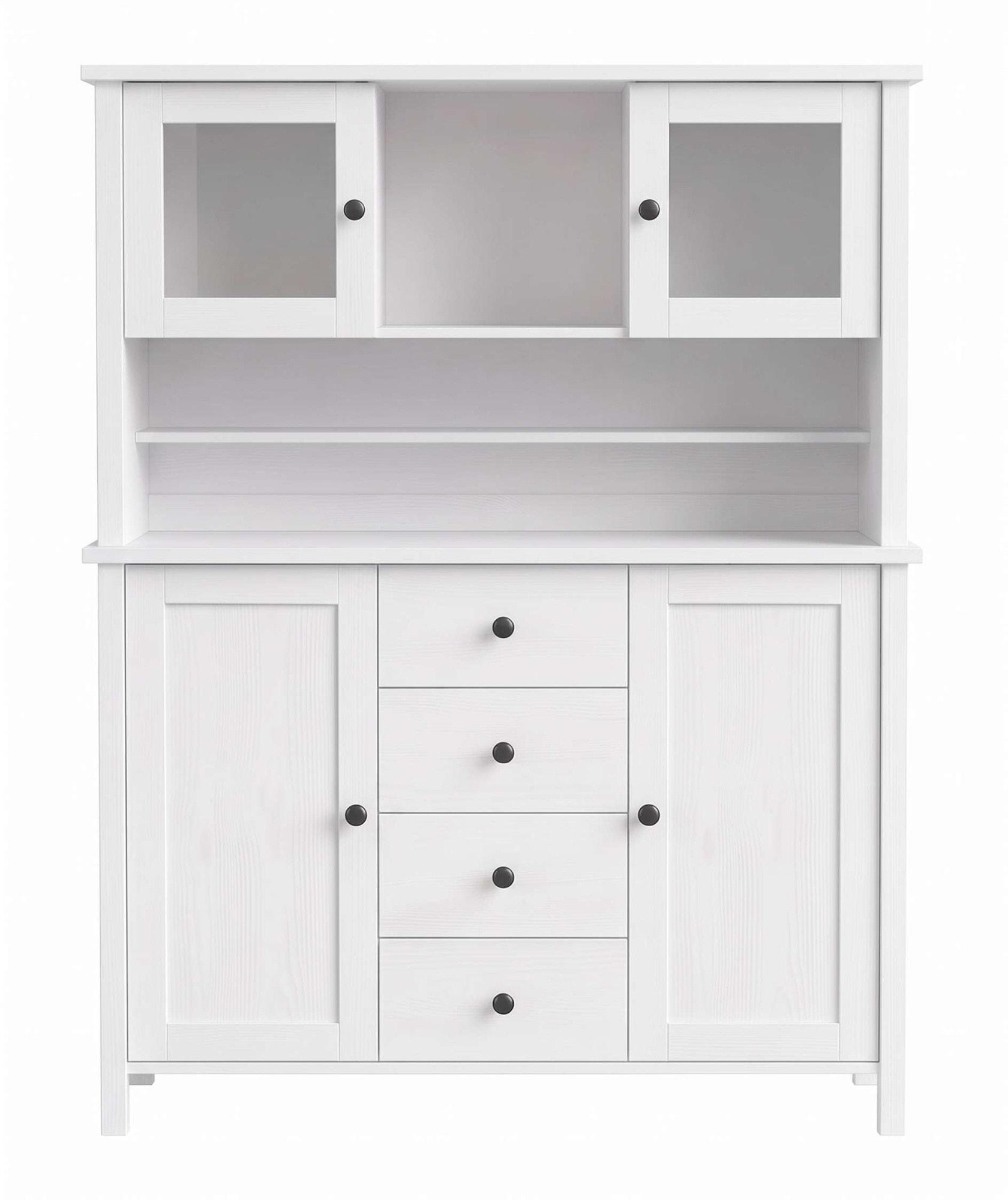 OTTO home Buffet »Mikkeli Küchenbuffet mit 2 Glastüren, Metallgriffe« aus massiver FSC®-zertifizierter Kiefer, moderner Landhausstil