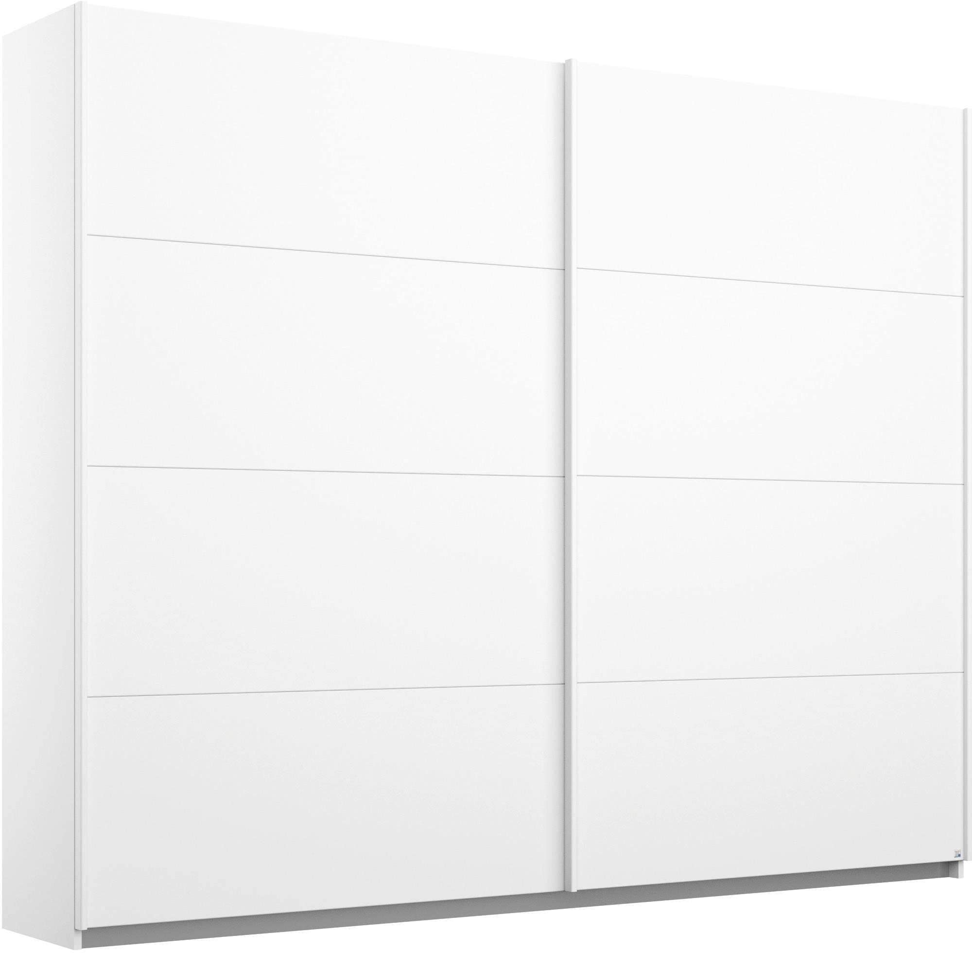 rauch Schwebetürenschrank "Kleiderschrank Schrank Ankleide Garderobe Schlafzimmerschrank MEMPHIS" Breiten: 180/225/270 cm, Höhe 210 cm, mit Spiegel und Metallgriffleisten in Weiß MADE IN GERMANY