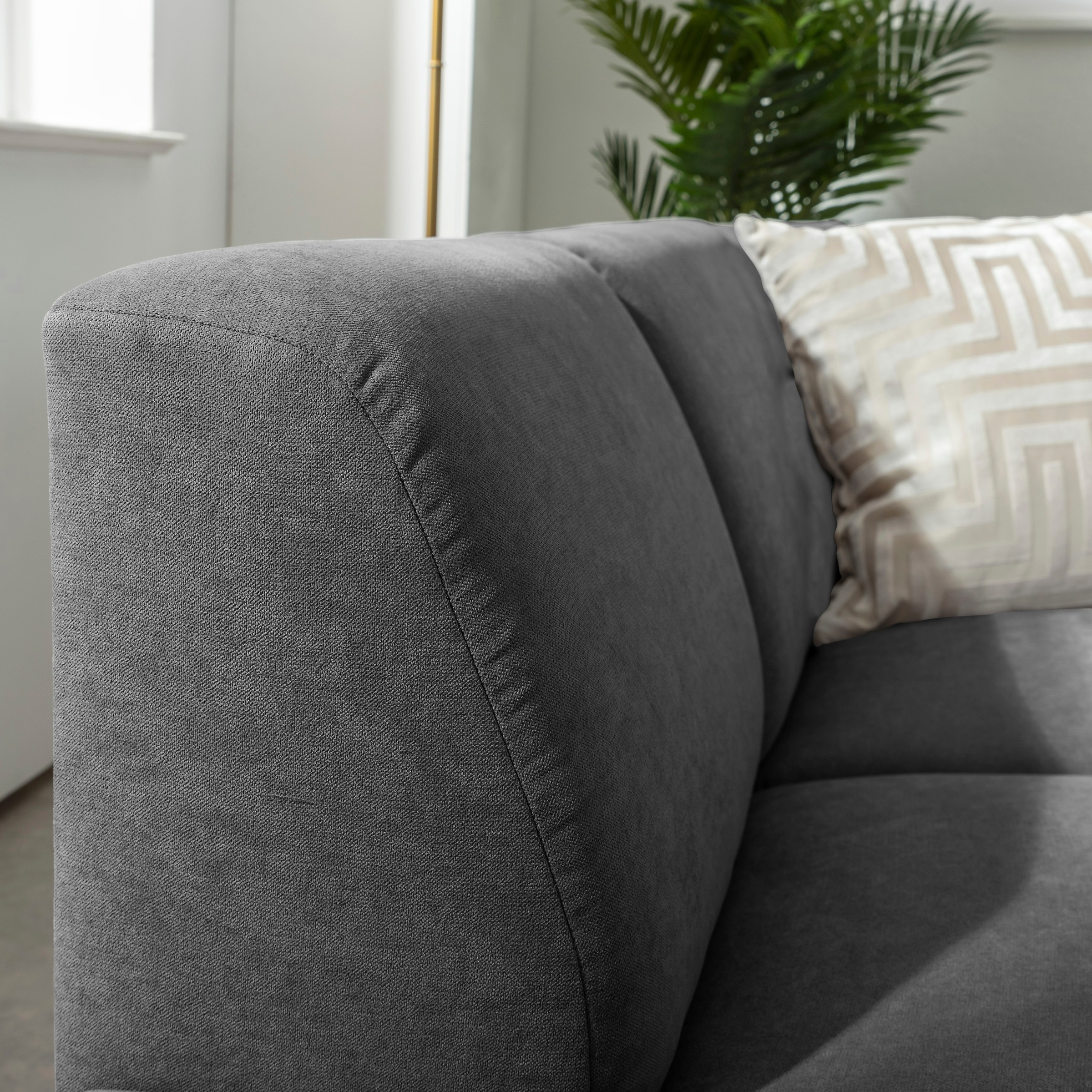 Max Winzer® Ecksofa »Blackpool modern, mittlere Sitzhärte mit hochwertiger Schaumpolsterung«, Lounge-Charakter durch niedrigen, leicht gewölbten Rücken