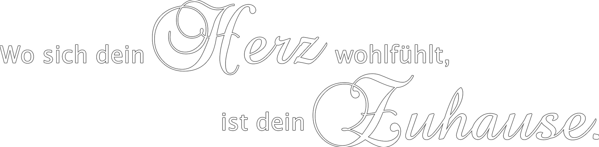 my home Wandspruch »Wo sich dein Herz wohlfühlt, ist dein Zuhause«, (1 St.), Wandaufkleber, selbstklebend, rückstandslos abziehbar, Sticker, Spruch