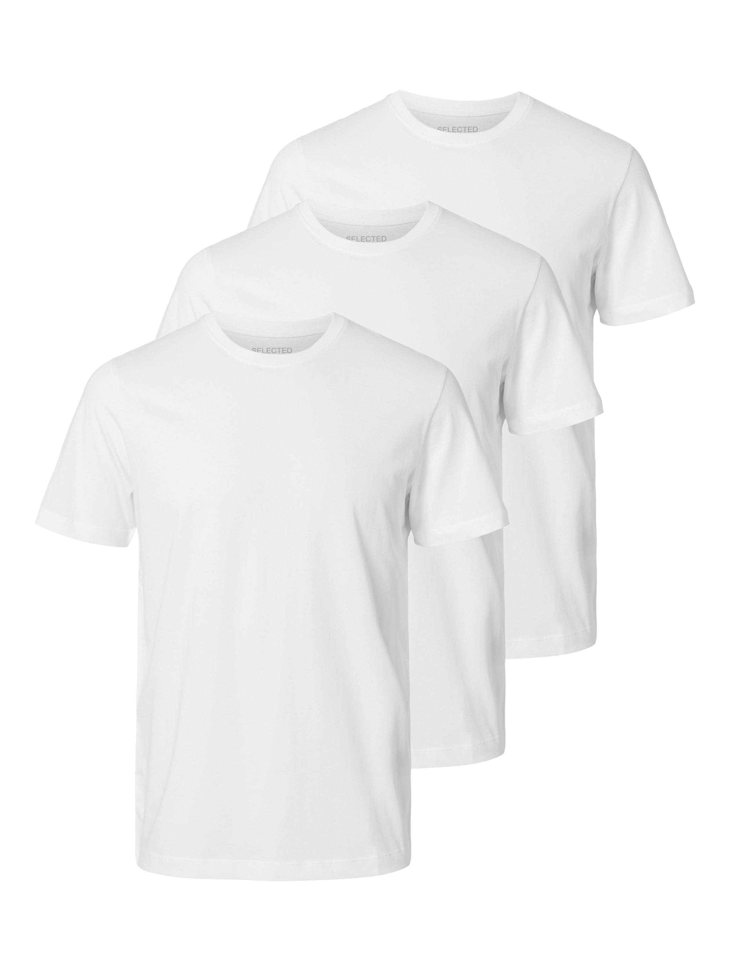 SELECTED Rundhalsshirt "SLHCORMAC SS O-NECK TEE 3-PACK NOOS" Packung, 3 Baumwolle, normal geschnitten, 3-er Pack
