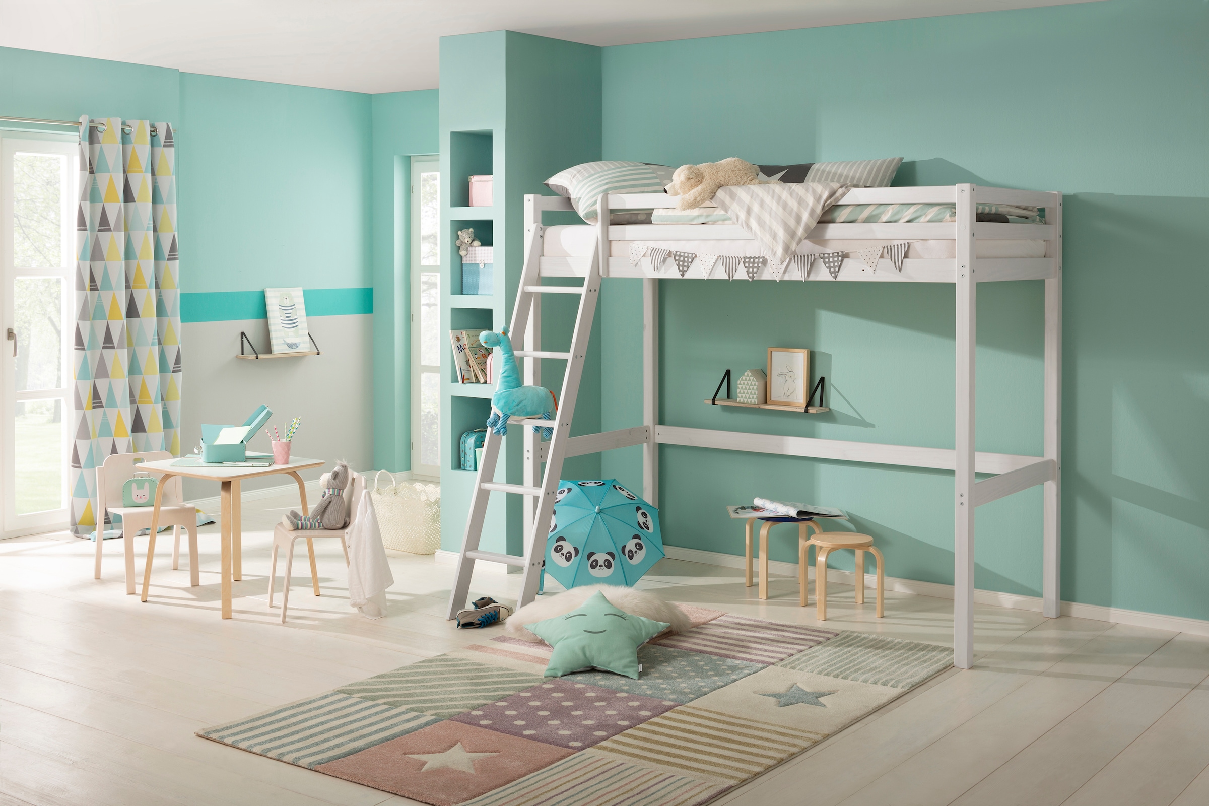 OTTO home Kinderbett "Alpi, Leiter links oder rechts montierbar, Hochbett" günstig online kaufen