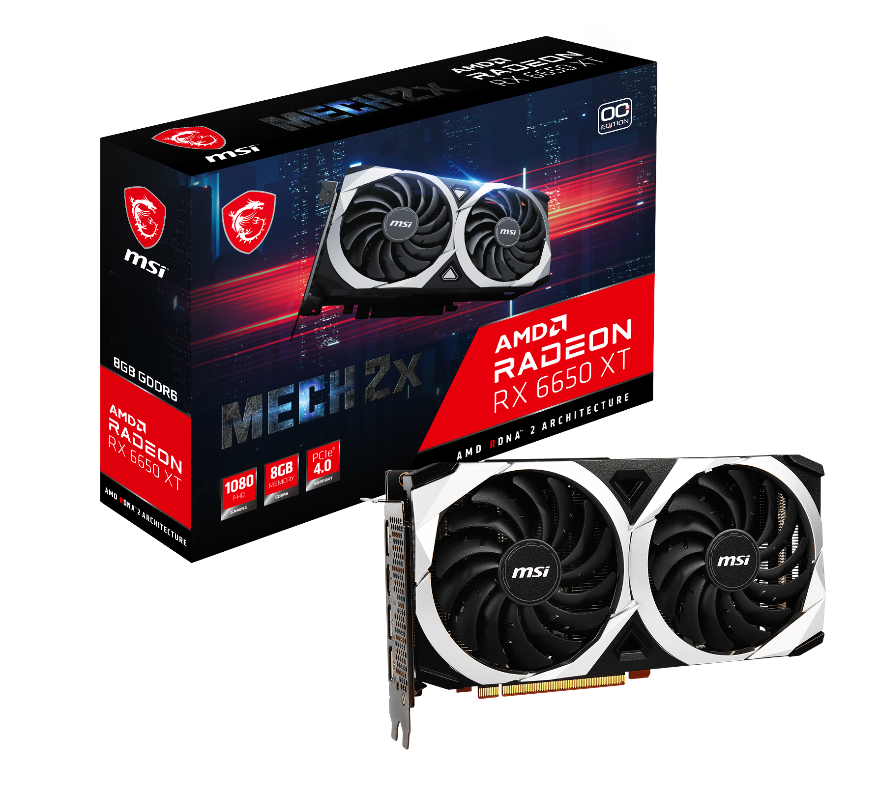 MSI Grafikkarte »Radeon RX 6650 XT MECH 2X 8G OC«, 8 GB, GDDR6
