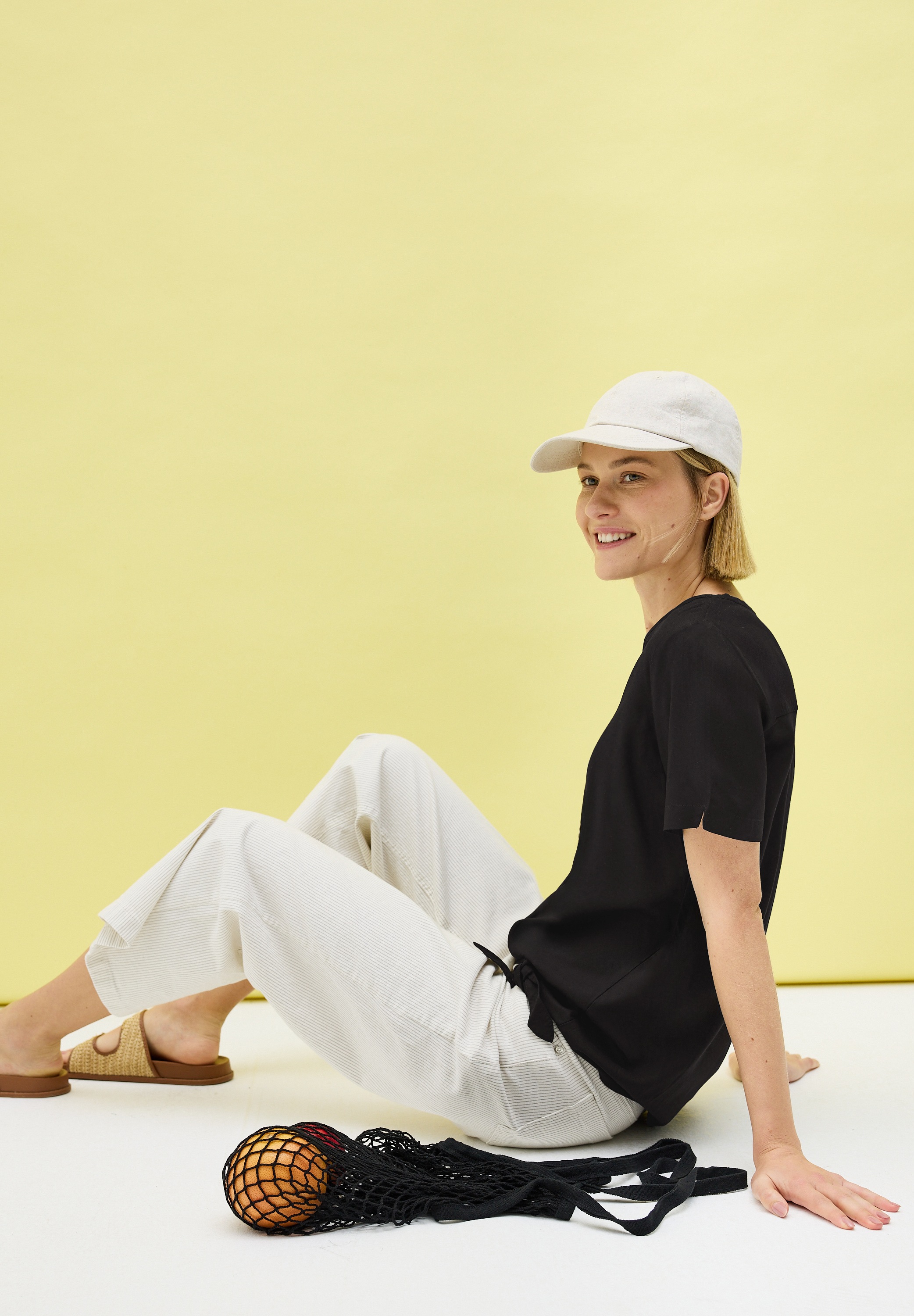 Cecil Shirtbluse Elastiksaum mit Knotendetail