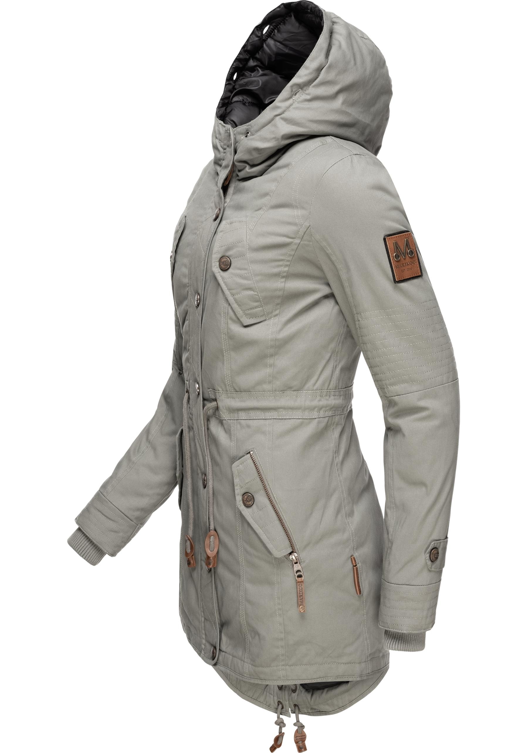 Marikoo Wintermantel »La Viva Prc«, stylischer Winterparka mit abnehmbarem Kunstfell
