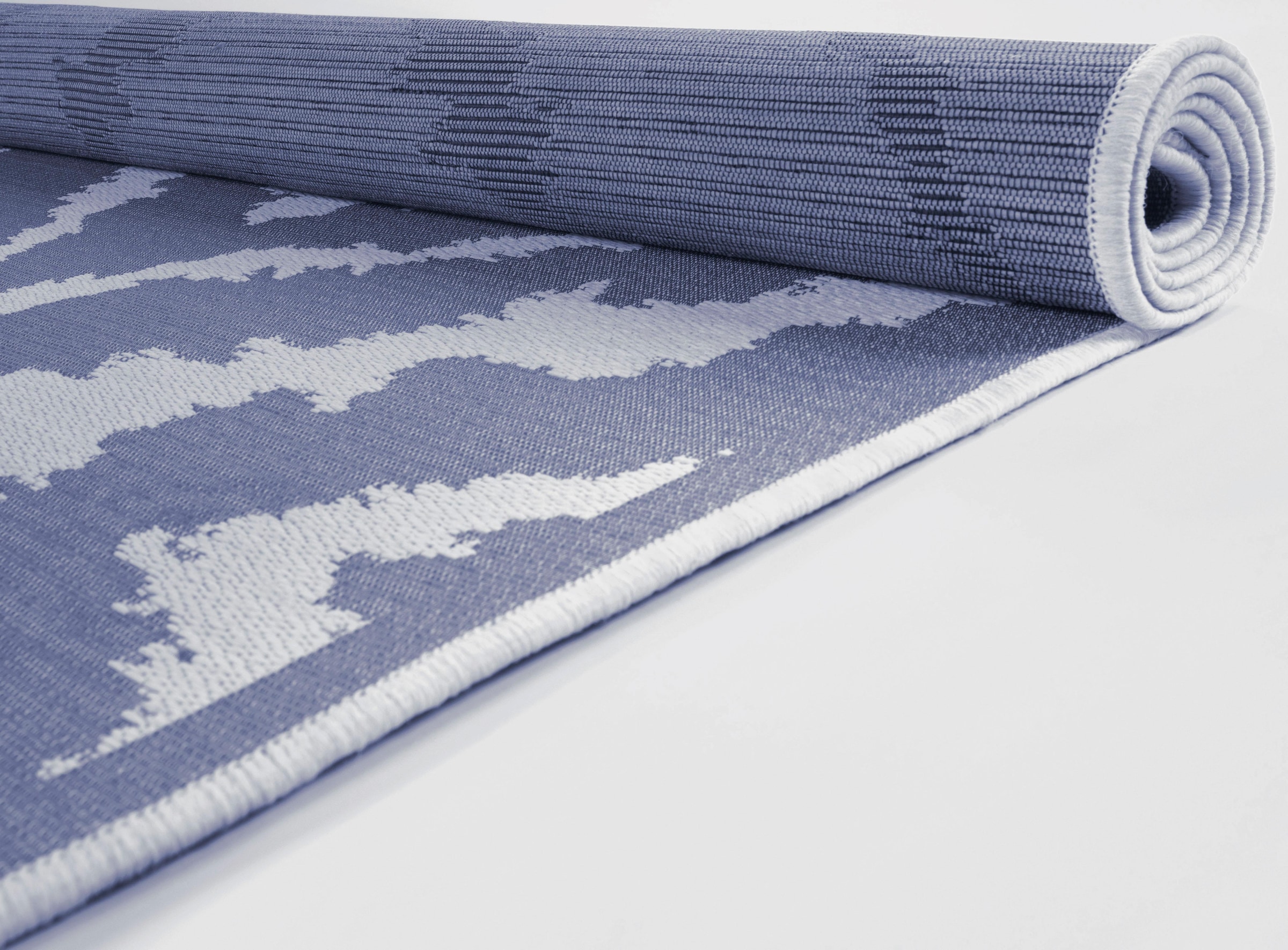 TOM TAILOR HOME Teppich »Garden Pattern«, rechteckig, 3 mm Höhe, Flachgewebe, modernes Rauten Design, In- und Outdoor geeignet