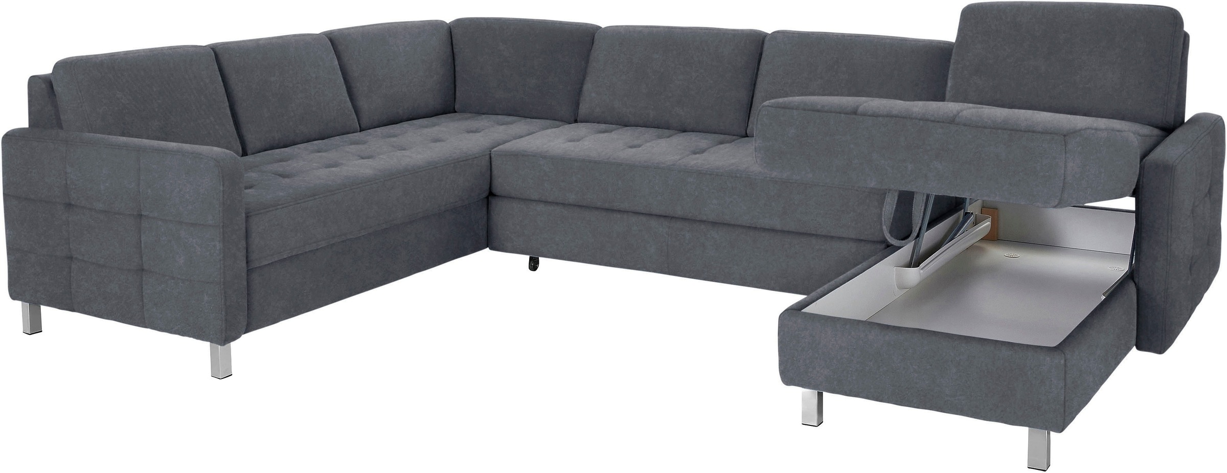 sit&more Wohnlandschaft »Pablo U-Form«, wahlweise mit Bettfunktion und Bettkasten