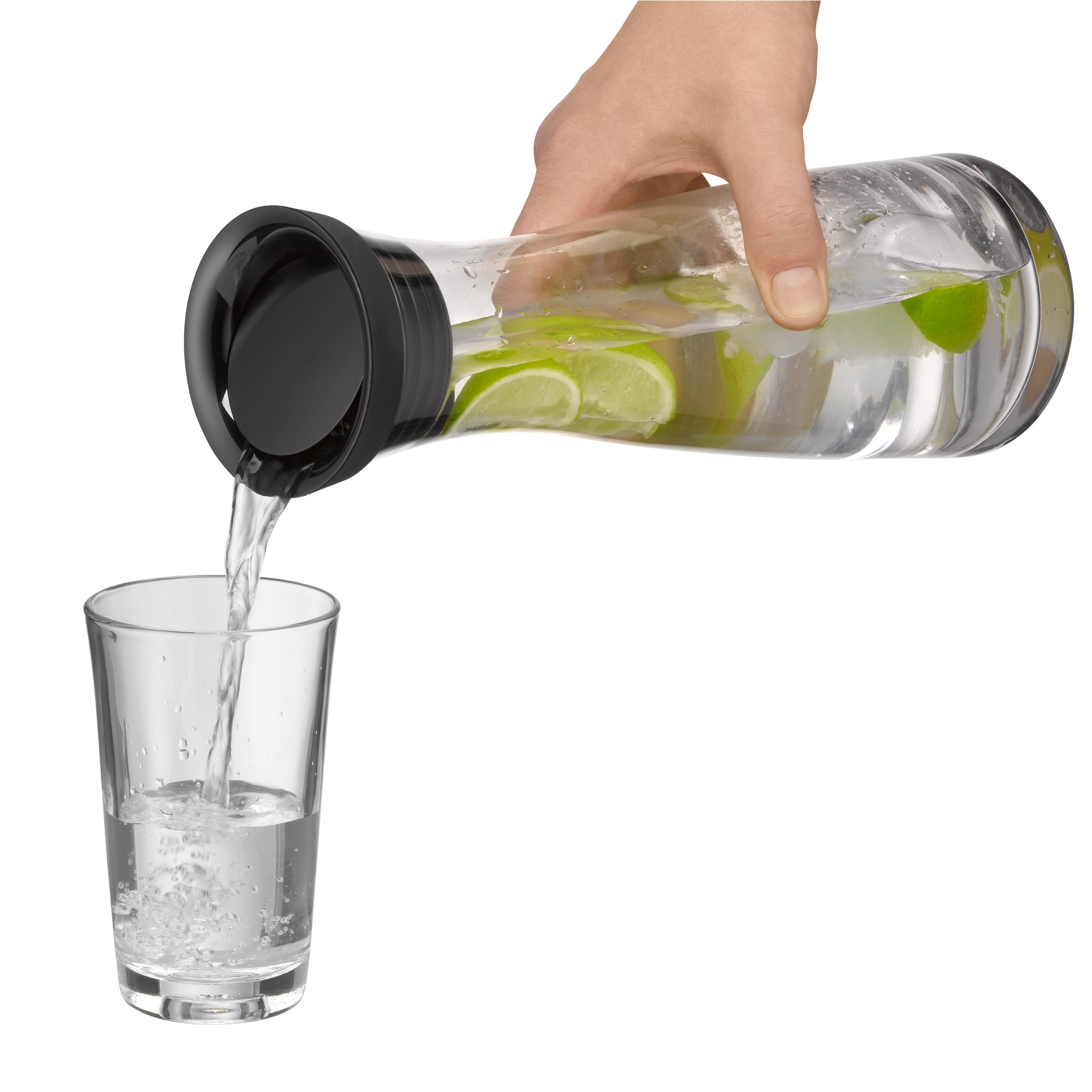 WMF Wasserkaraffe »Basic«, 1 Liter, Glaskaraffe, integriertes Sieb, tropffrei