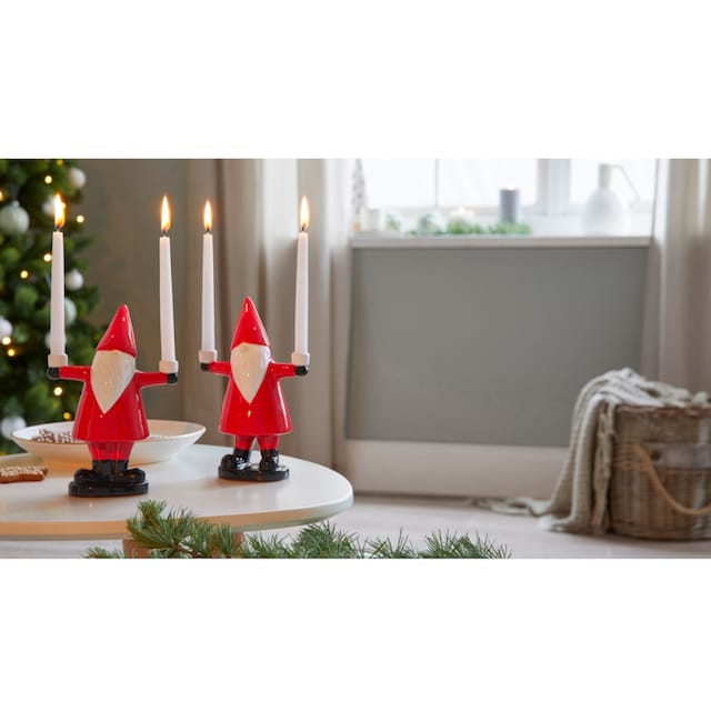 Schneider Kerzenhalter »Weihnachtsdeko rot«, (Set, 2 St.), Weihnachtsmänner,  für Christbaumkerzen kaufen | BAUR