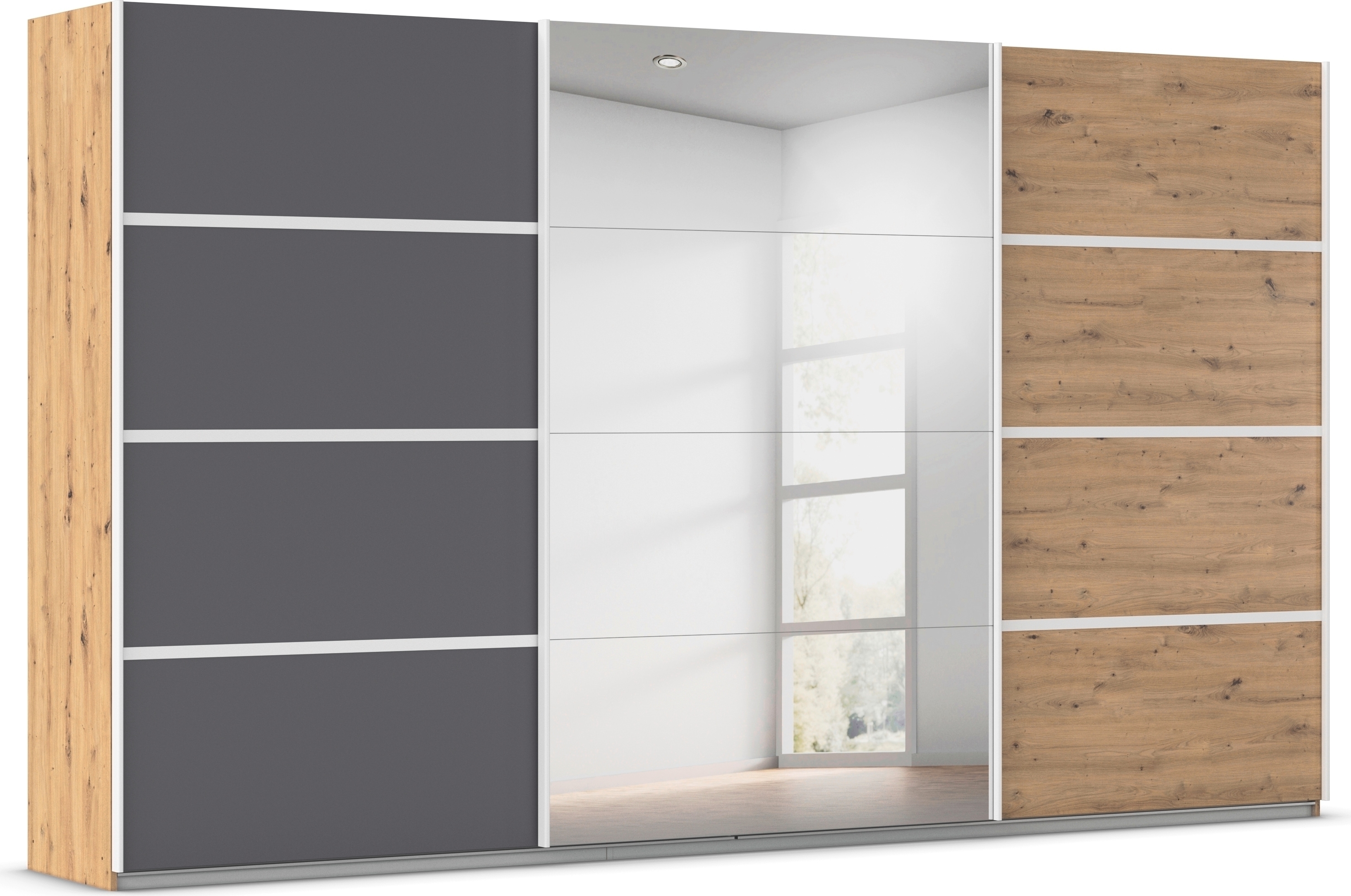 OTTO home Kleiderschrank "Mehrzweckschrank Aktenschrank Möbel Mietswohnung Schlafzimmer AVOLA" 3 verschiedene Ausstattungen BASIC/CLASSIC/PREMIUM (inkl. SOFT-CLOSE), mit eleganten Zierleisten in Chrom, Schwarz oder Weiß MADE IN GERMANY