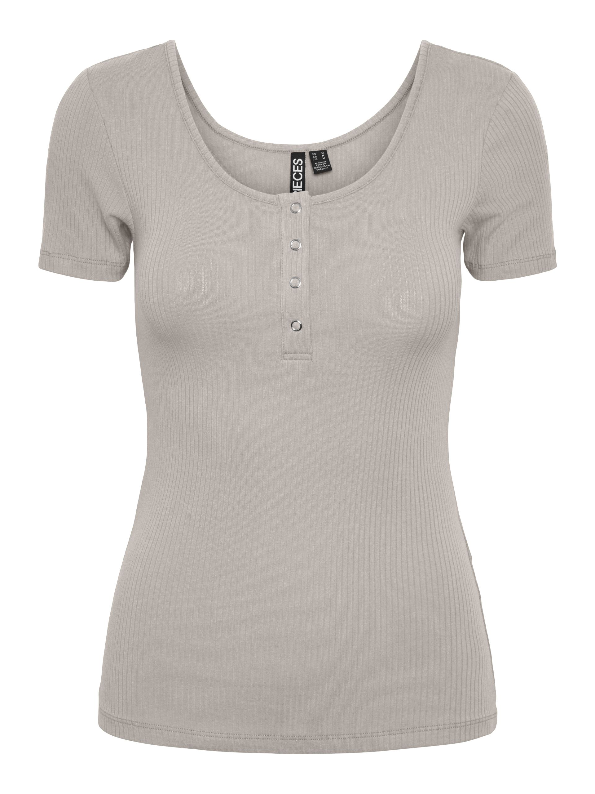 pieces Kurzarmshirt "PCKITTE SS TOP NOOS BC" Baumwollmischung, slim fit