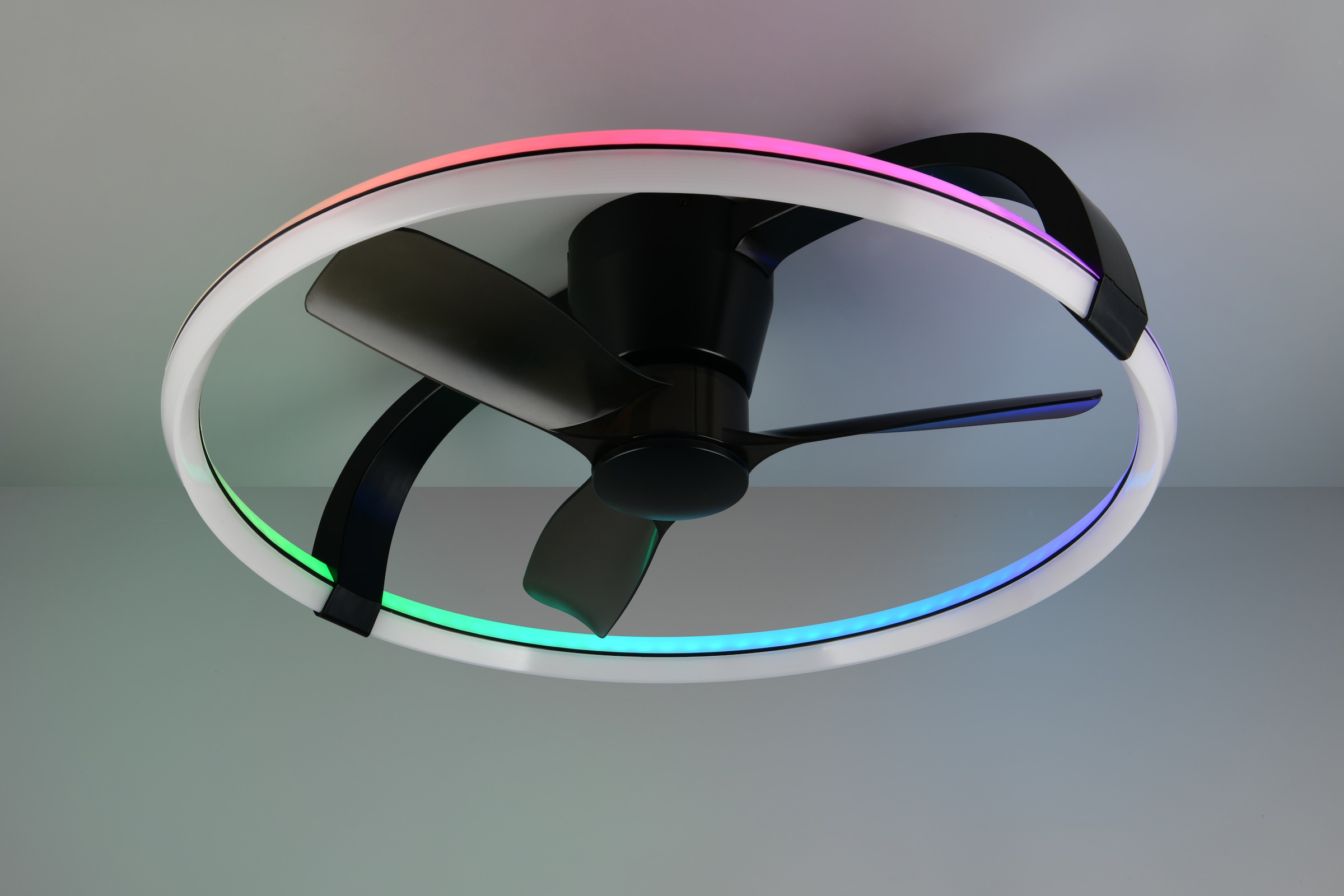 REALITY Leuchten LED Deckenleuchte »STOCKHOLM mit Ventilator, Smart Home tuya Deckenventilator mit Licht« LED-Board 1 Stk. RGB | warmweiß - kaltweiß Steuerung per tuya App oder Fernbedienung, Dynamic Light RGB Licht