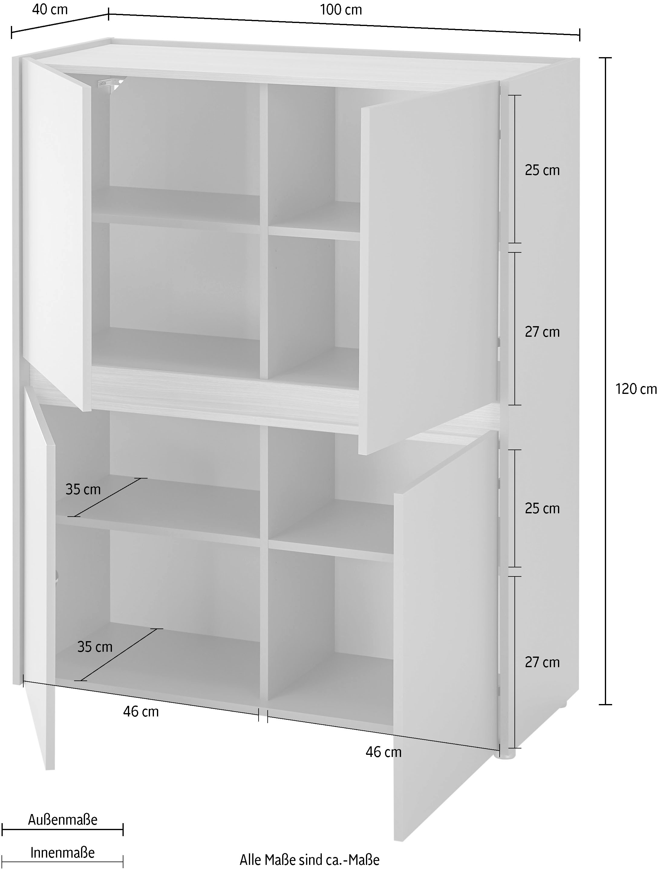 Home affaire Highboard »City/Giron, moderner Schrank, Kommode, Stauraumschrank, Hochschrank« zeitlos, modern, ausreichend Stauraum, vielseitig einsetzbar