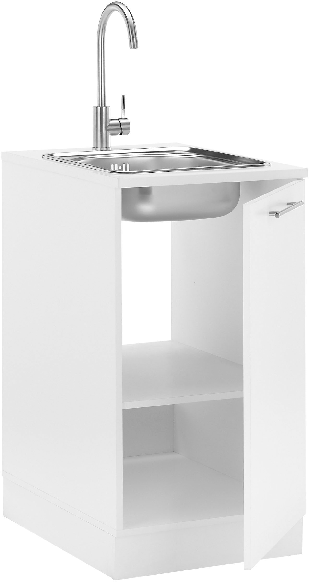 Laundreezy Spülenschrank »Laundreezy, Spülenschrank BxHxT 50x92x68 cm« 1 Stk. tlg. Breite 50cm, Tür L/R montierbar, Softclose, höhenverstellbare Füße