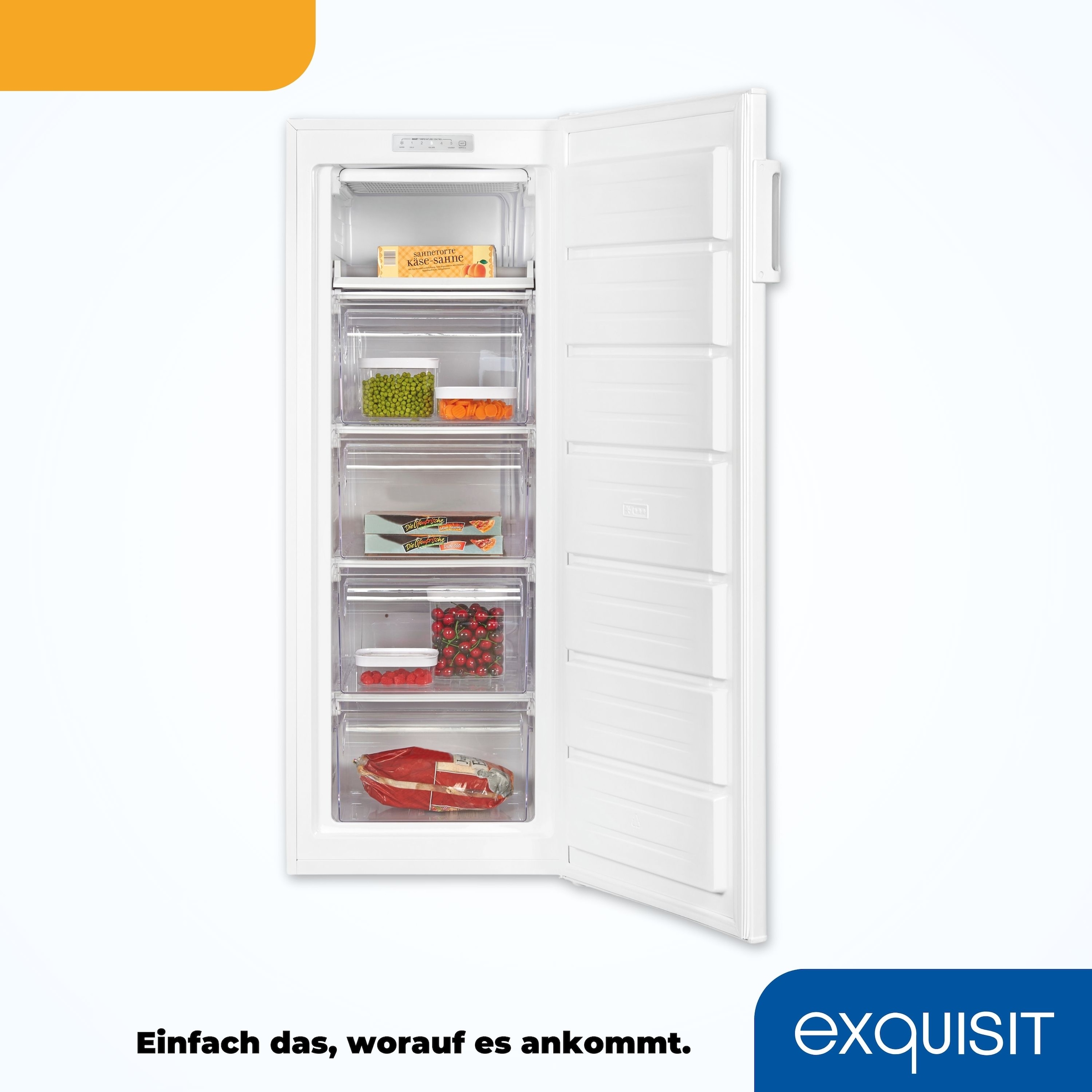 exquisit Gefrierschrank »GS230-HE-040D«, 142 cm hoch, 55 cm breit, wechselbarer Türanschlag