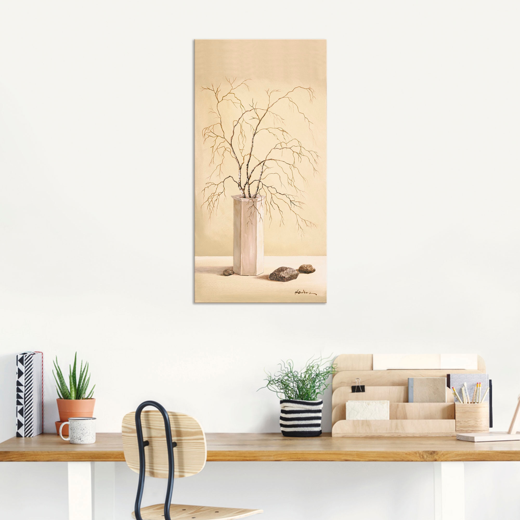 Artland Wandbild »Birkenzweig«, Vasen & Töpfe, (1 St.), als Alubild, Outdoorbild, Leinwandbild in verschied. Größen