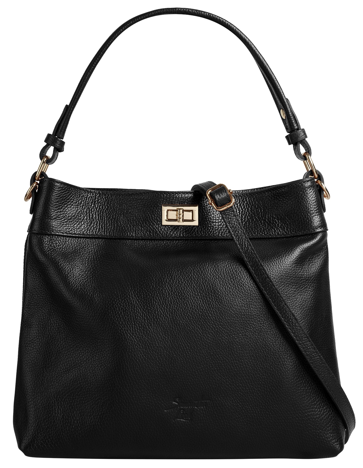 Samantha Look Henkeltasche echt Leder, Made in Italy