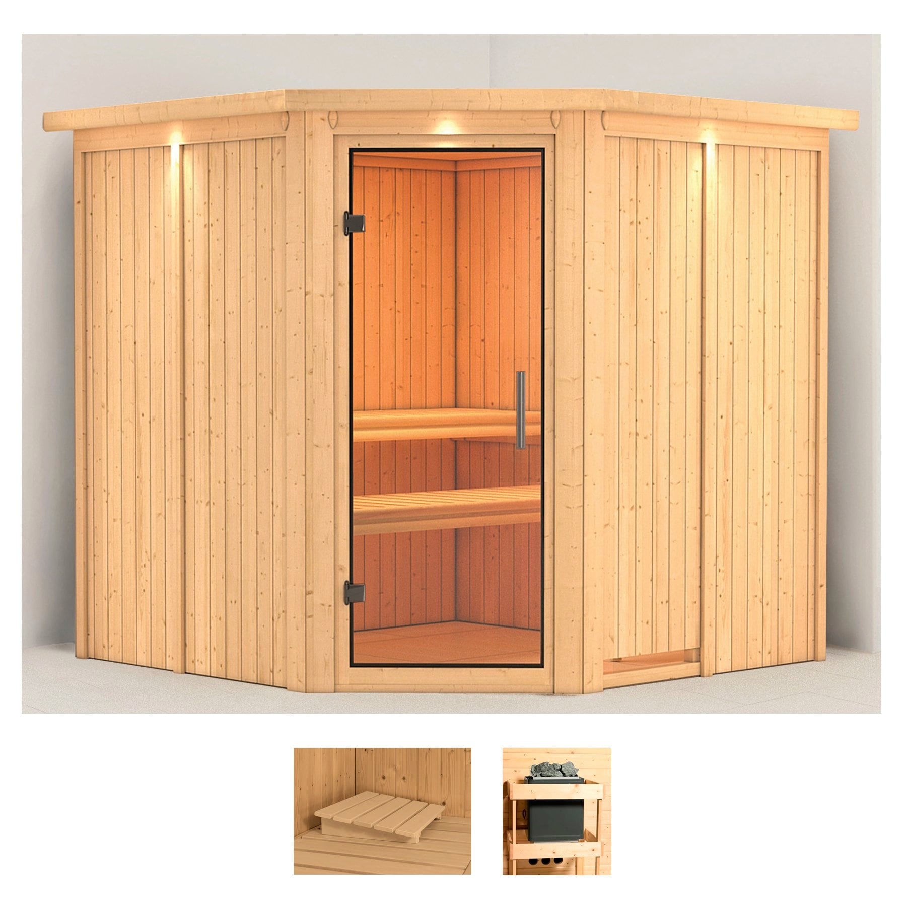 Karibu Sauna "Jarin" Set, ohne Ofen
