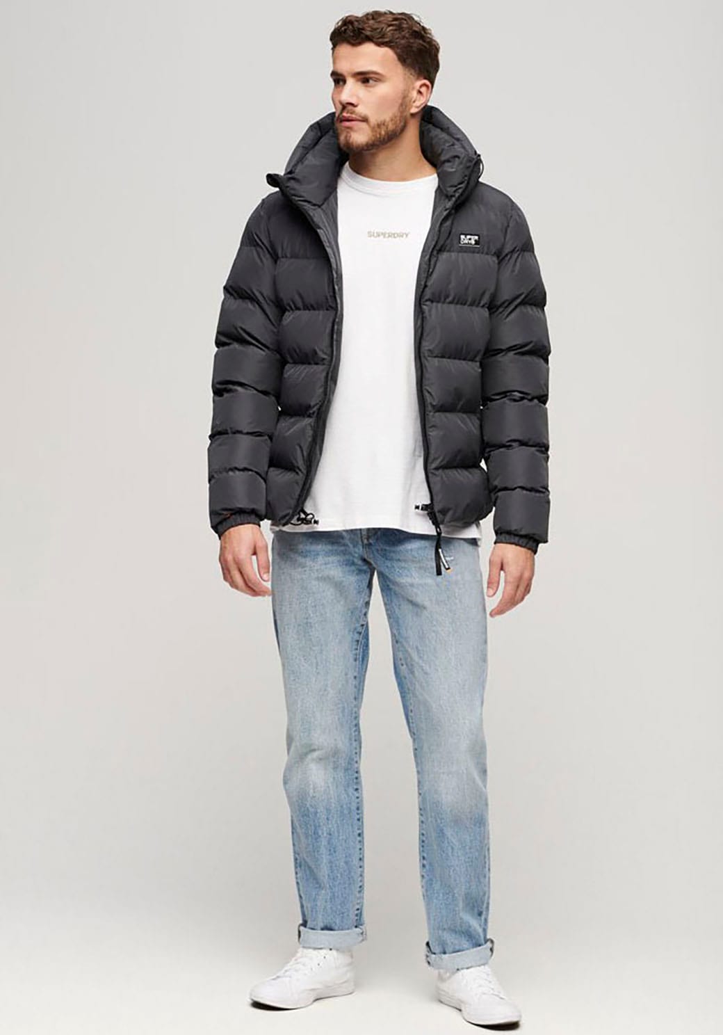 Superdry Steppjacke »HOODED SPORTS PUFFER JACKET«, mit Kapuze