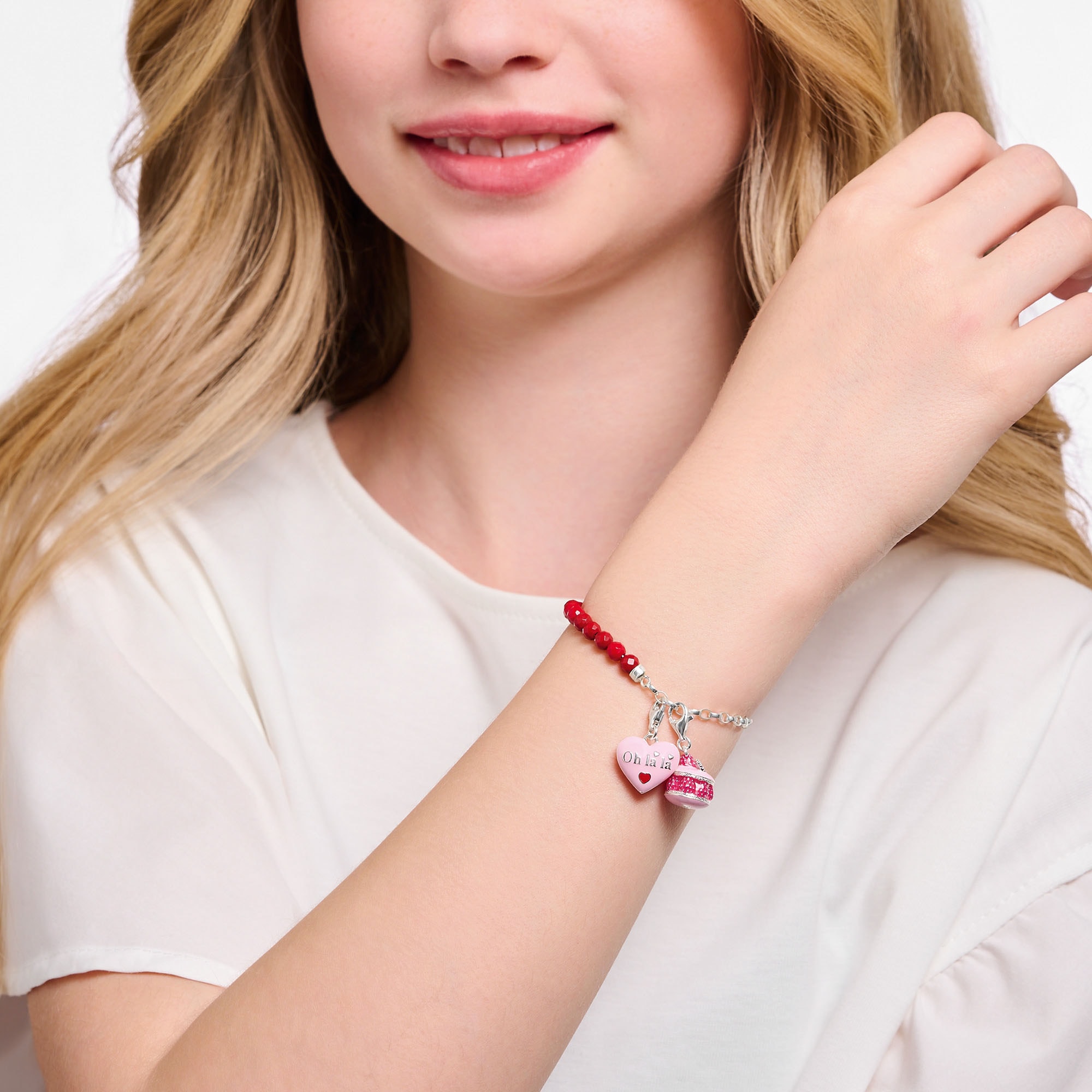 THOMAS SABO Charm-Einhänger »Himbeer-Macaron pink, 2080-007-9«