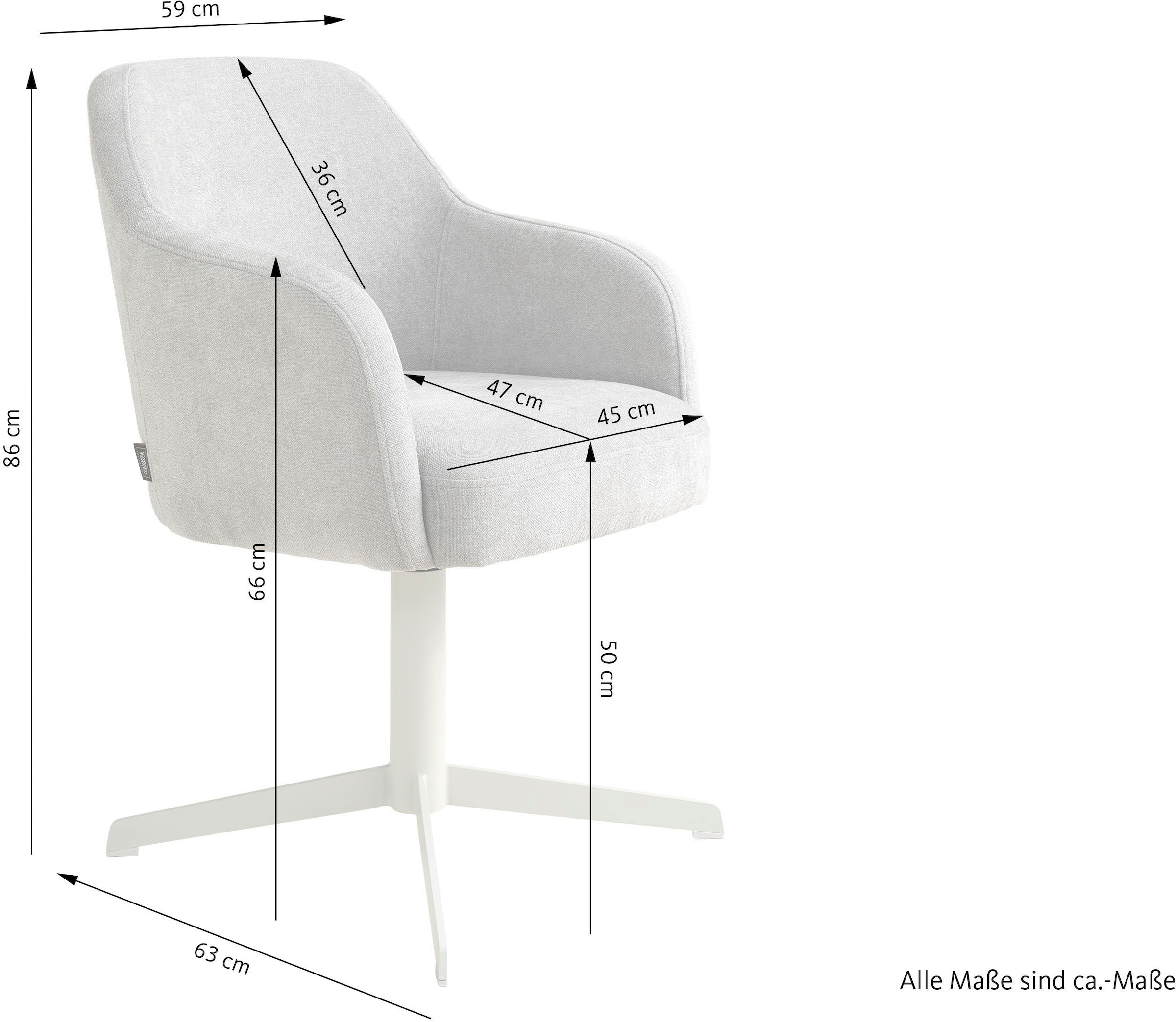 SCHÖNER WOHNEN-Kollektion Esszimmerstuhl »MARLOY, 360° drehbar mit Rückholfunktion« () 1 Stk.mit Taschenfederkern, Bezug Webstoff, Untergestell pulverbeschichtet