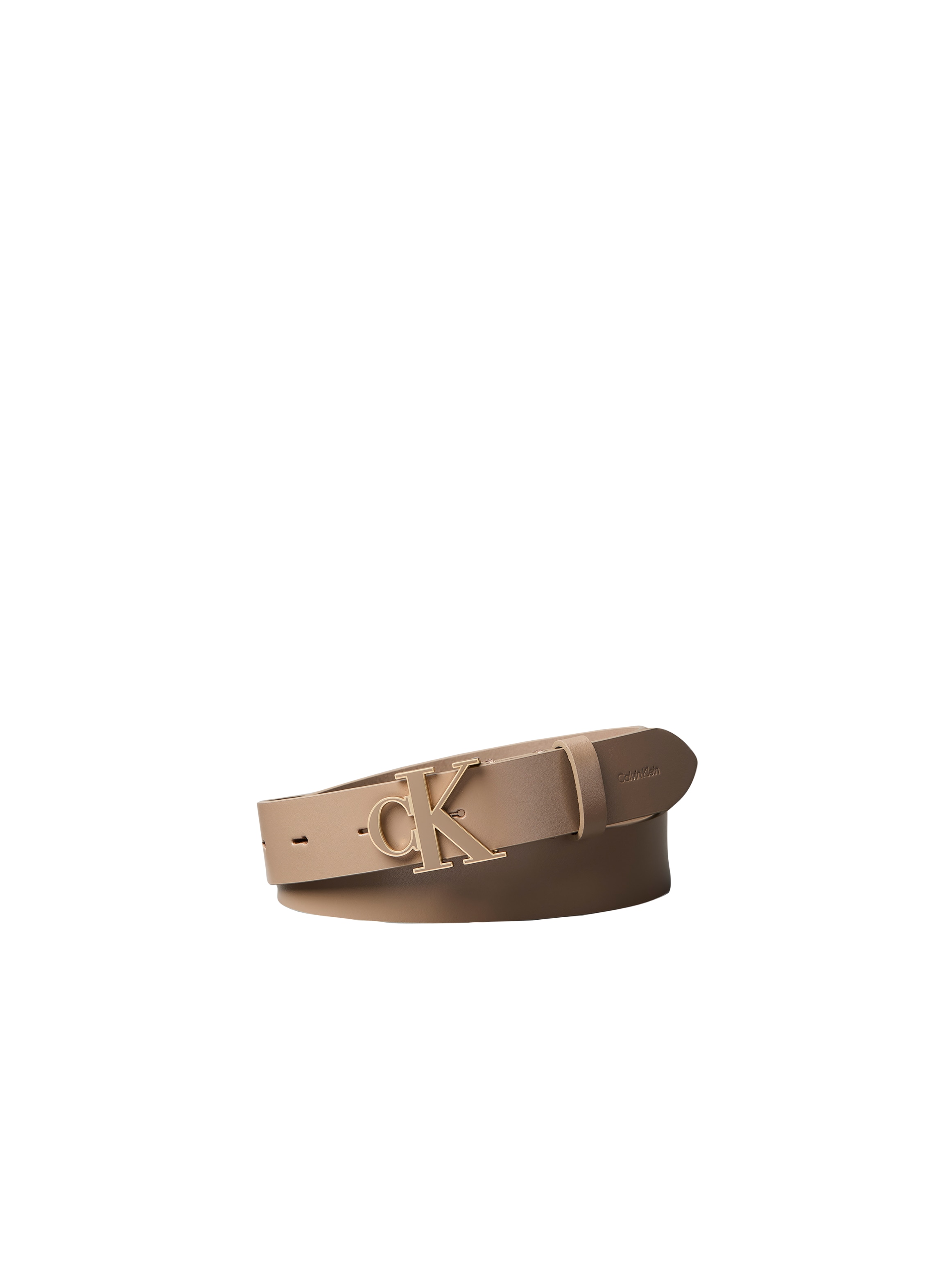 Calvin Klein Ledergürtel "ROUND CK BUCKLE 30MM BELT INLAY" Größenverstellbar mit Metallschließe