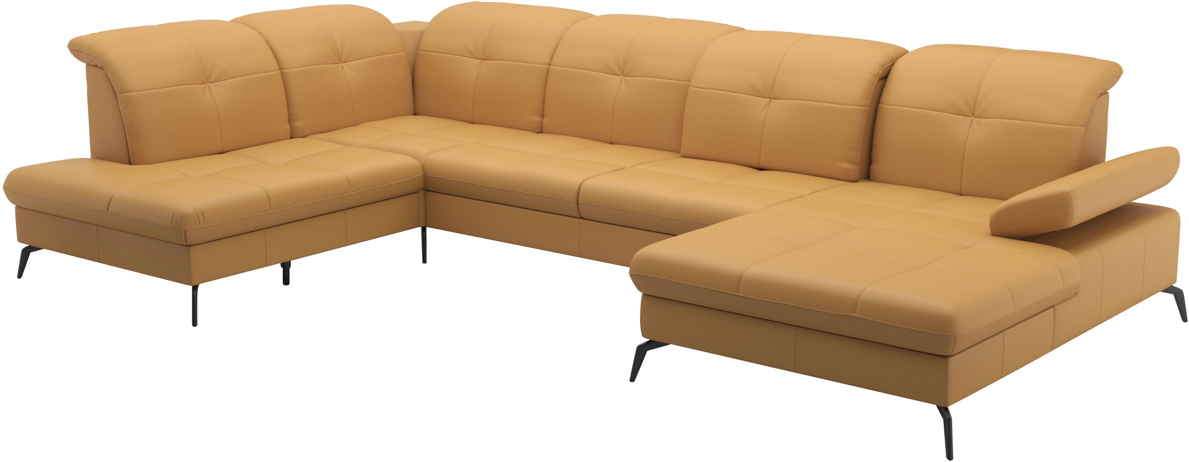 sit&more Wohnlandschaft »Amica, U-Form, inkl. Sitztiefenverstellung und Armteilverstellung«, wahlweise mit Kopfteilverstellung, Bettfunktion und Bettkasten
