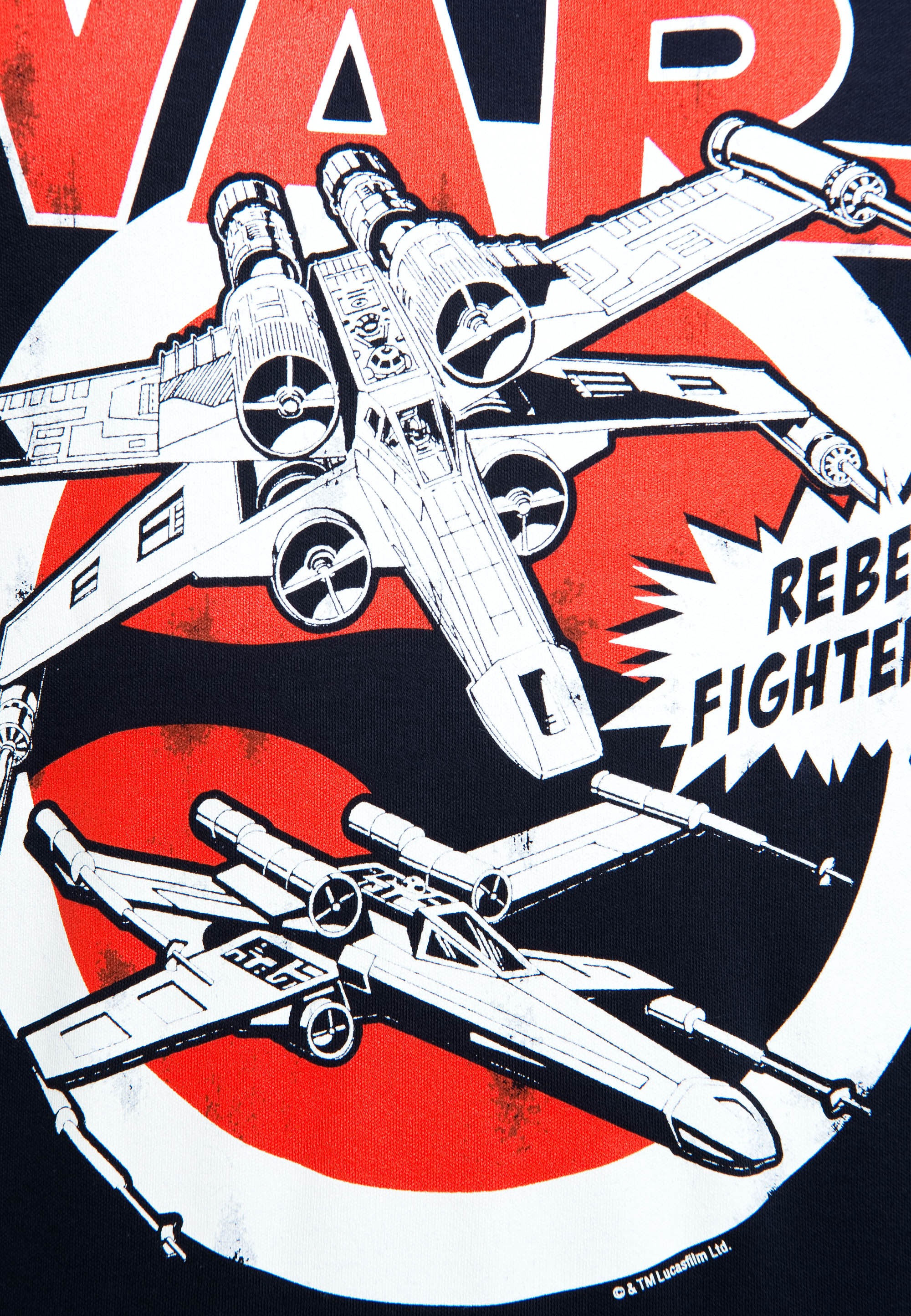 mit großem »Star ▷ Retro-Print T-Shirt X-Wings«, LOGOSHIRT | BAUR Wars kaufen