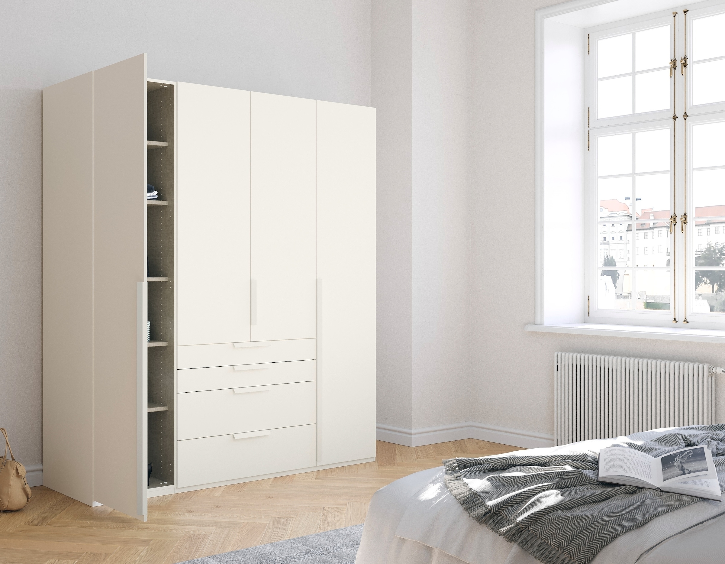 rauch Drehtürenschrank »Purisma«, mit Schubladen und umfangreichem Zubehör, mit Soft-Close-Funktion