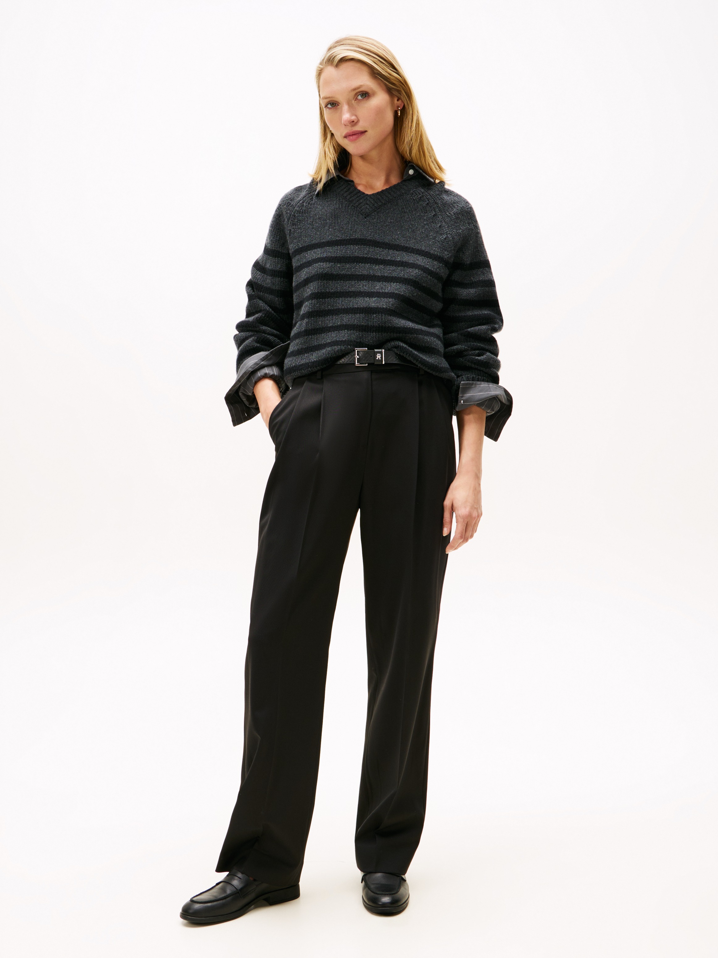 Thumbnail - Tommy Hilfiger Anzughose "TIMELESS WOOL RLXD STRT PANT" mit Wolle