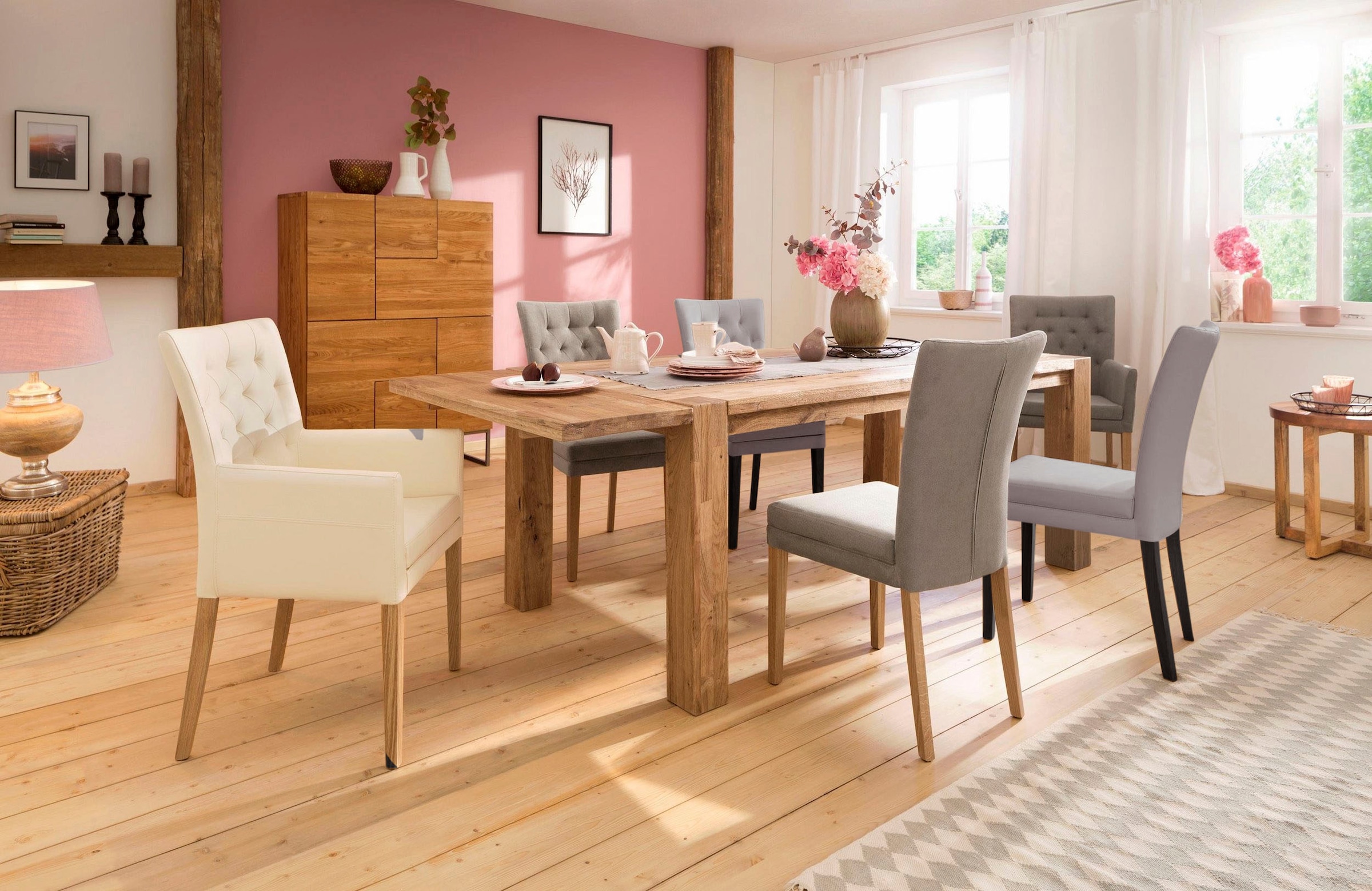 Home affaire 4-Fußstuhl »Colorado«, (Set), 4 St., Kunstleder, Beine aus Buche, wengefarben lackiert, Im 2er, 4er oder 6er-Set