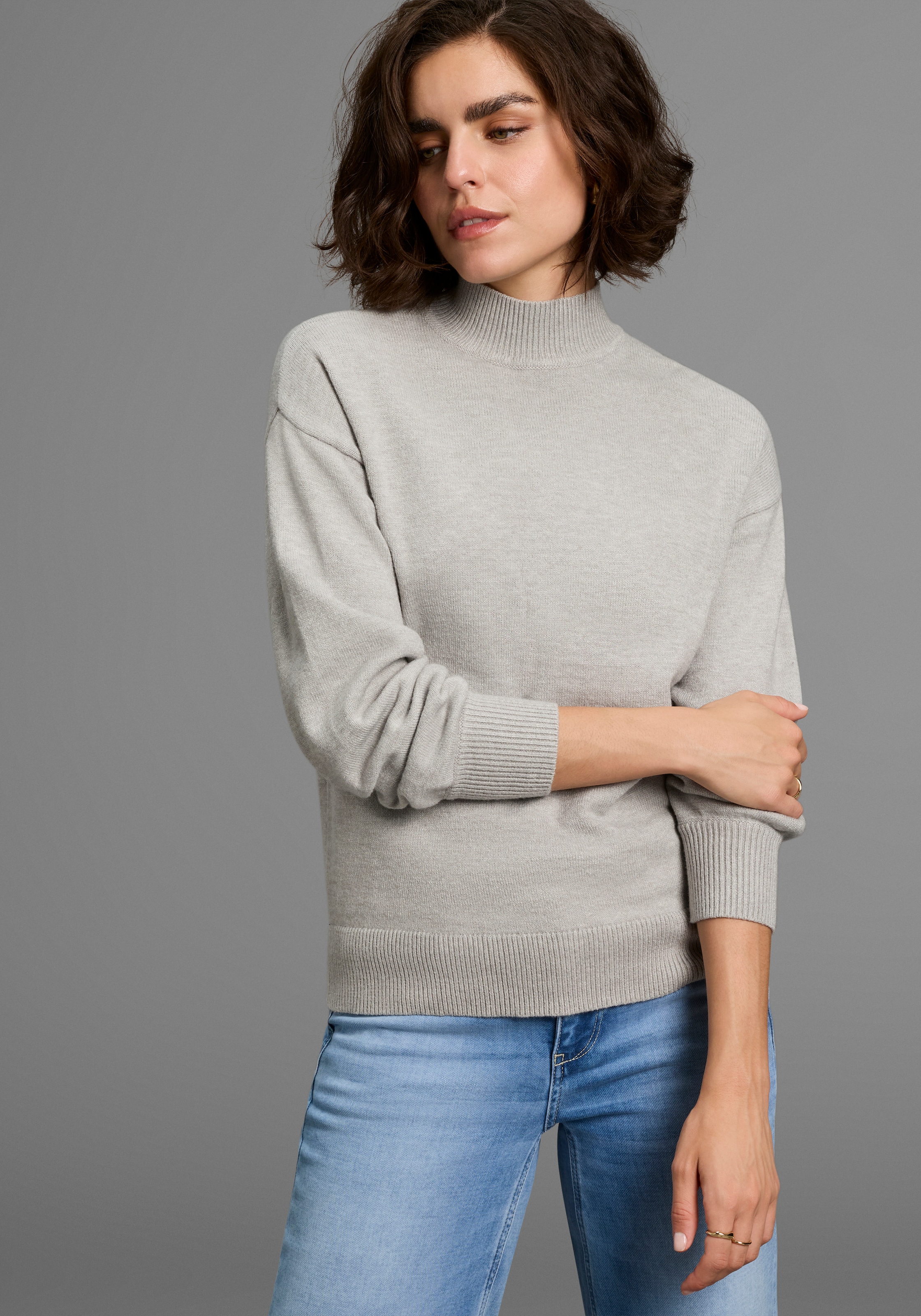 Laura Scott Stehkragenpullover, mit Volumenarm günstig online kaufen