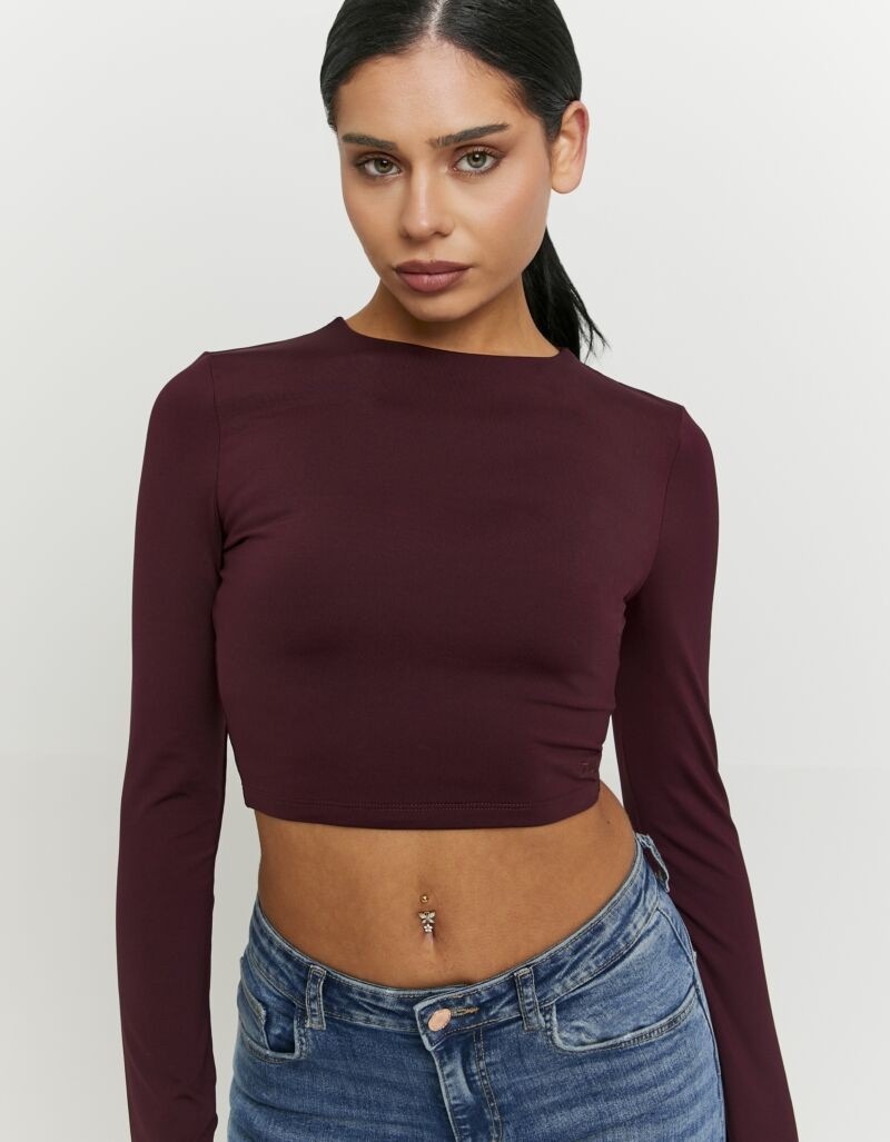 Tally Weijl Langarmshirt "STSPAPRETTY2" Materialmix, Basic Shirt, bauchfrei günstig online kaufen
