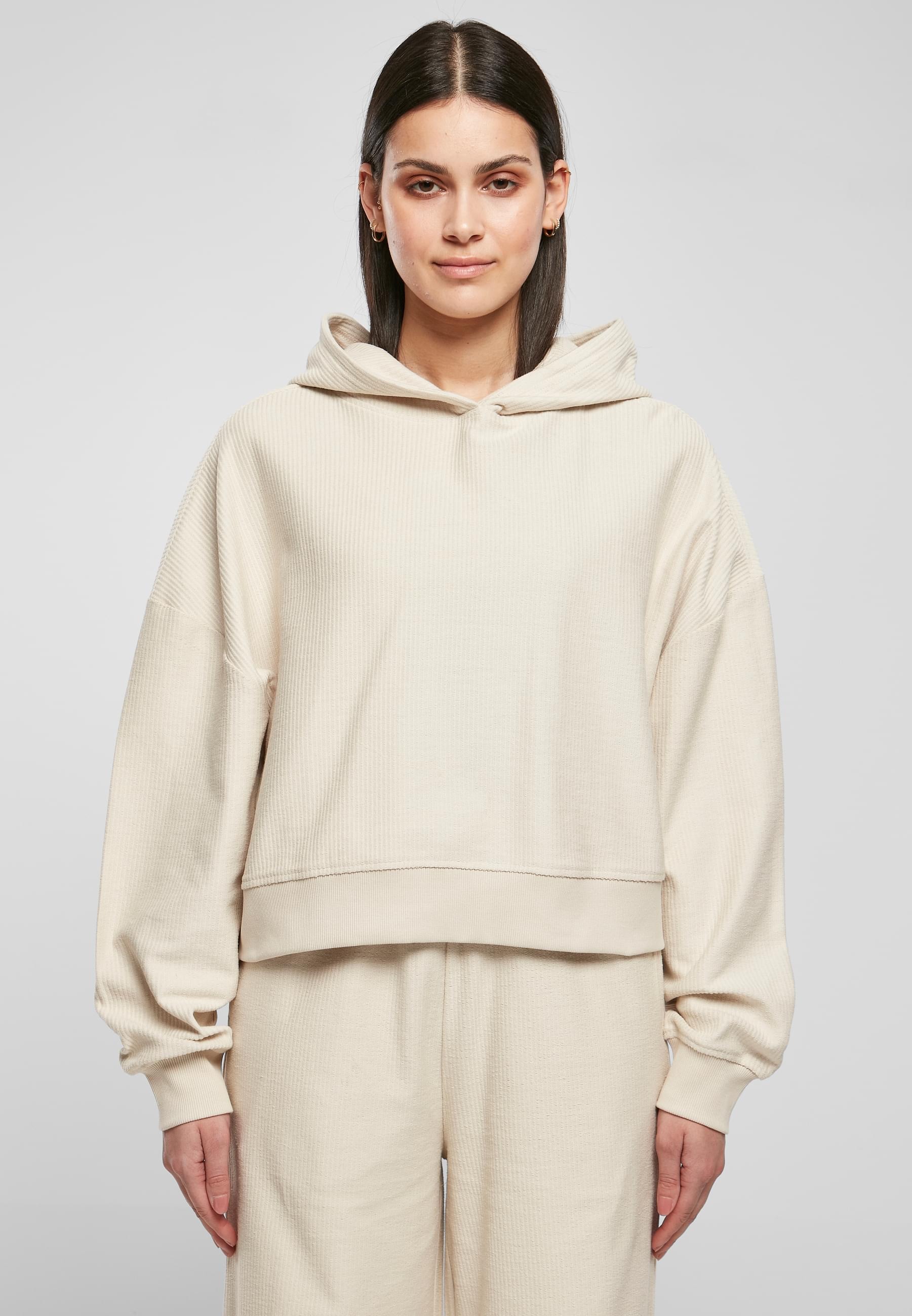 URBAN CLASSICS Kapuzenpullover »Urban Classics Damen Ladies Oversized Short Rib Hoody«, (1 tlg.)