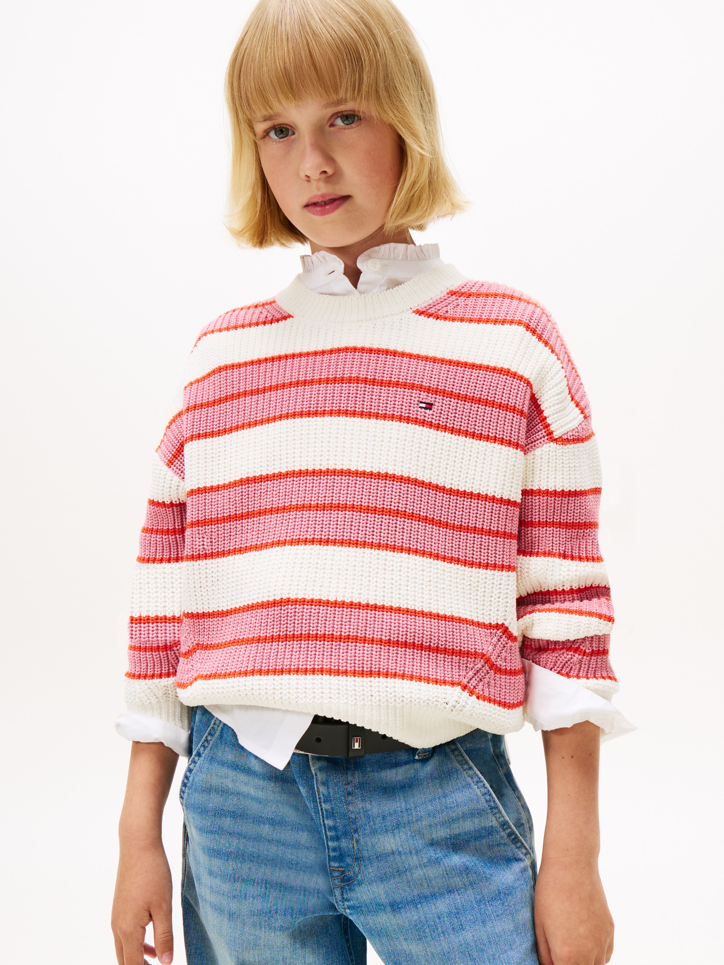 Tommy Hilfiger Strickpullover "STRIPE CHENILLE SWEATER" Kinder bis 16 Jahre